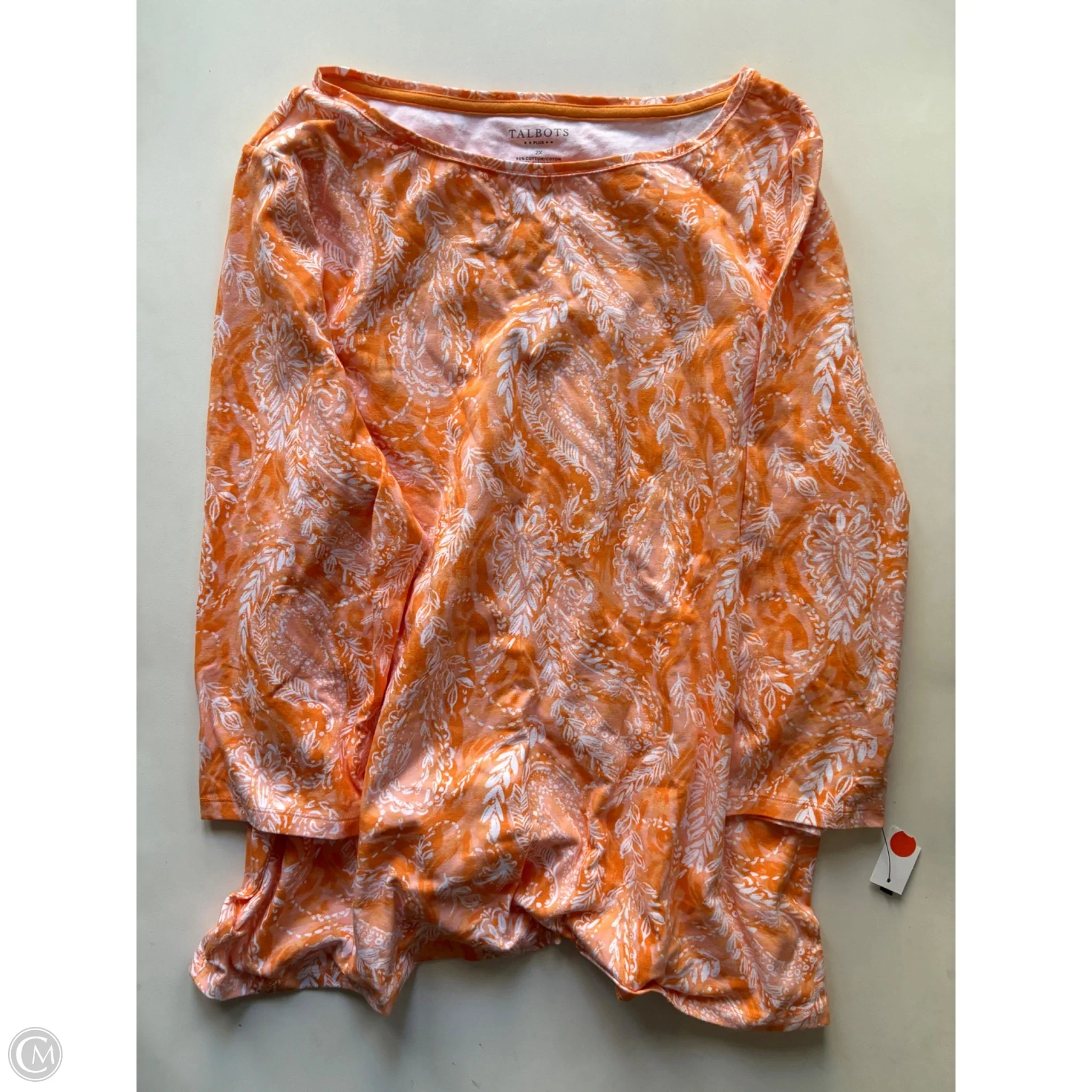 Top Long Sleeve By Talbots In Orange, Size: 2x - Image 1