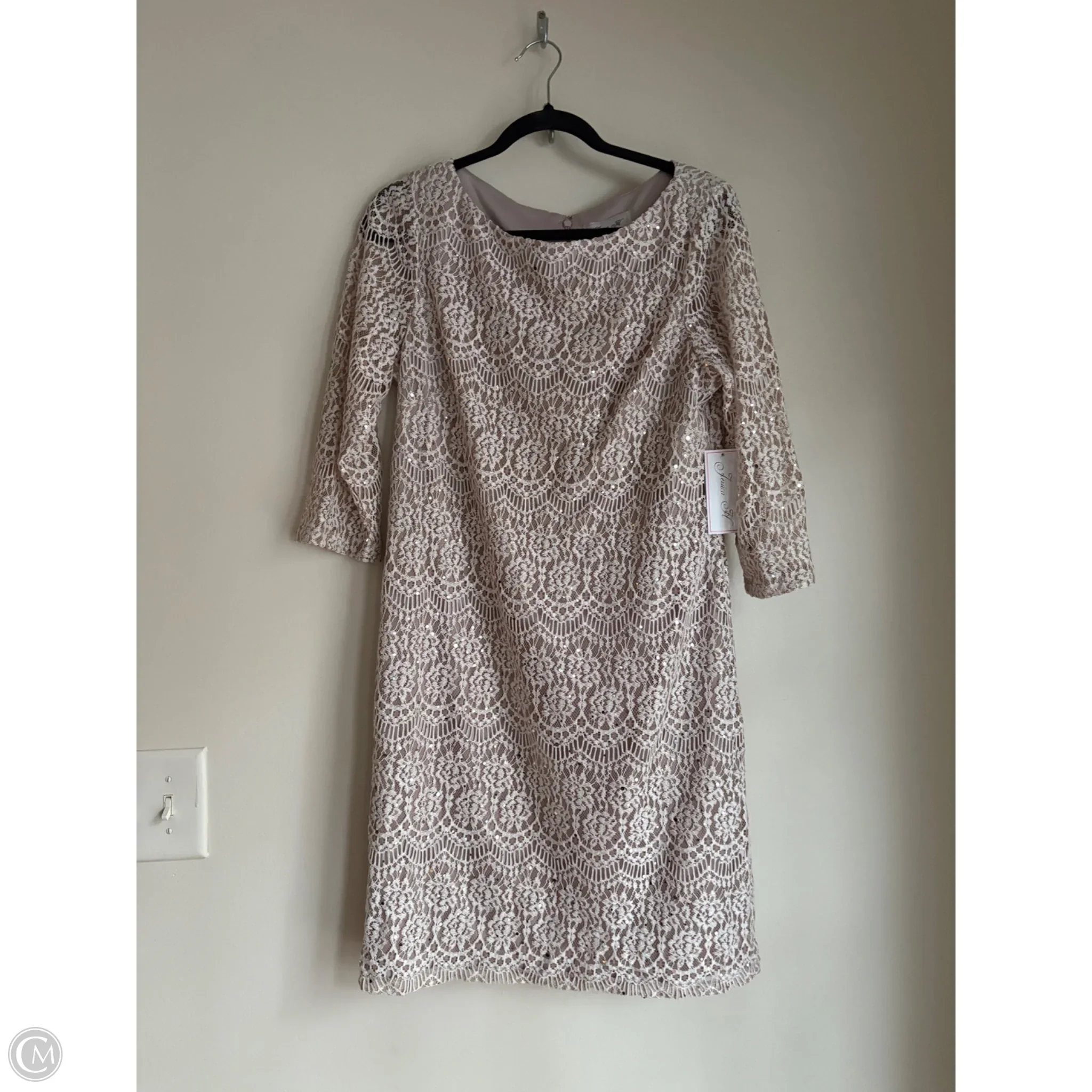 Dress Party Midi By Jessica Howard In Cream, Size: L - Image 1
