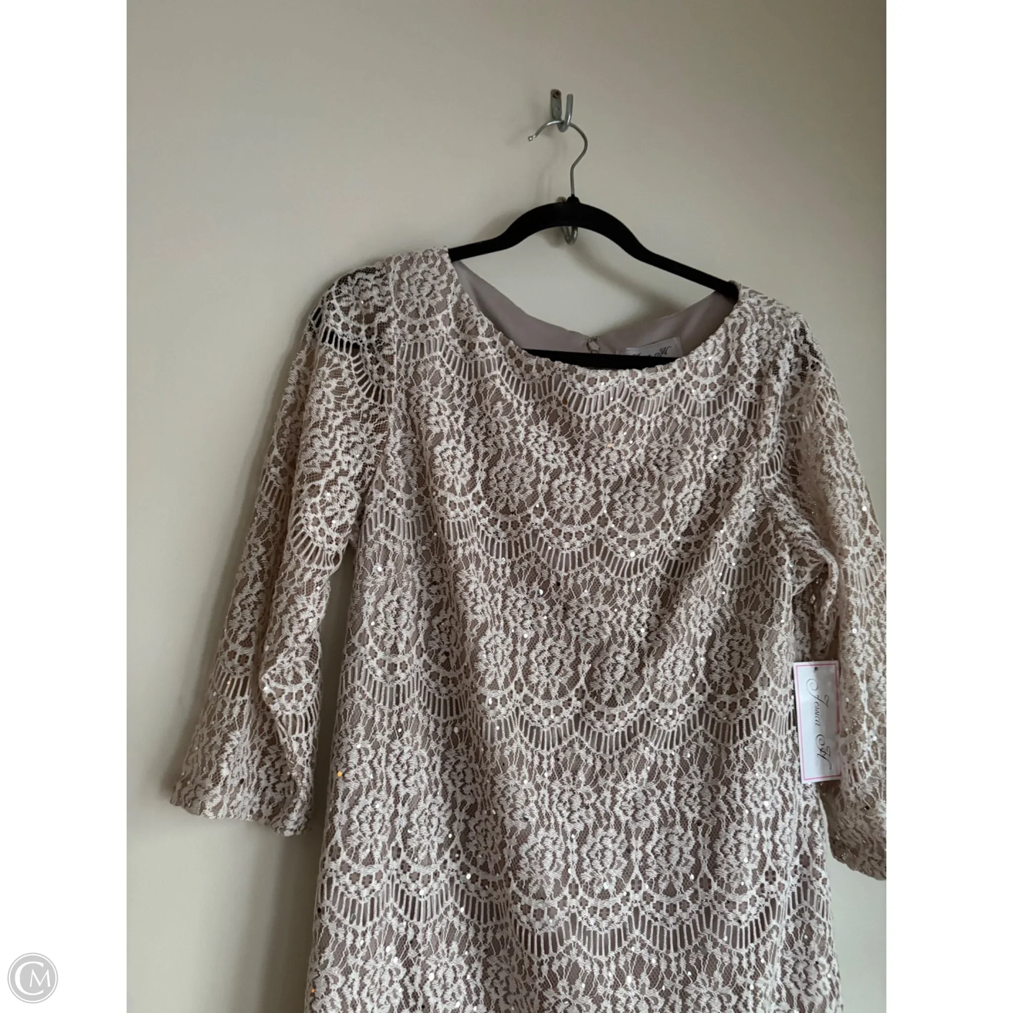 Dress Party Midi By Jessica Howard In Cream, Size: L - Image 3