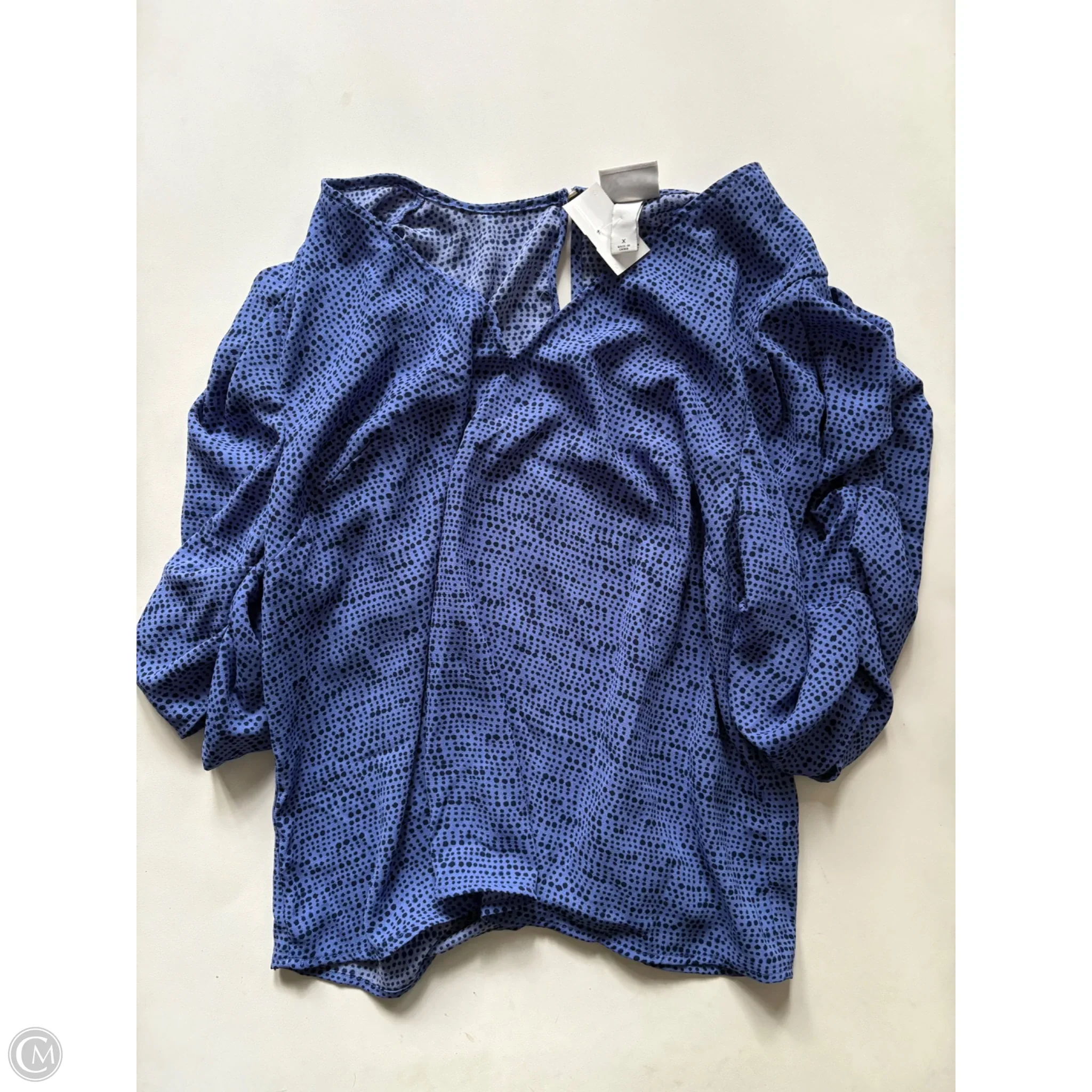 Blouse Short Sleeve By Ava & Viv In Blue, Size: 1x - Image 1
