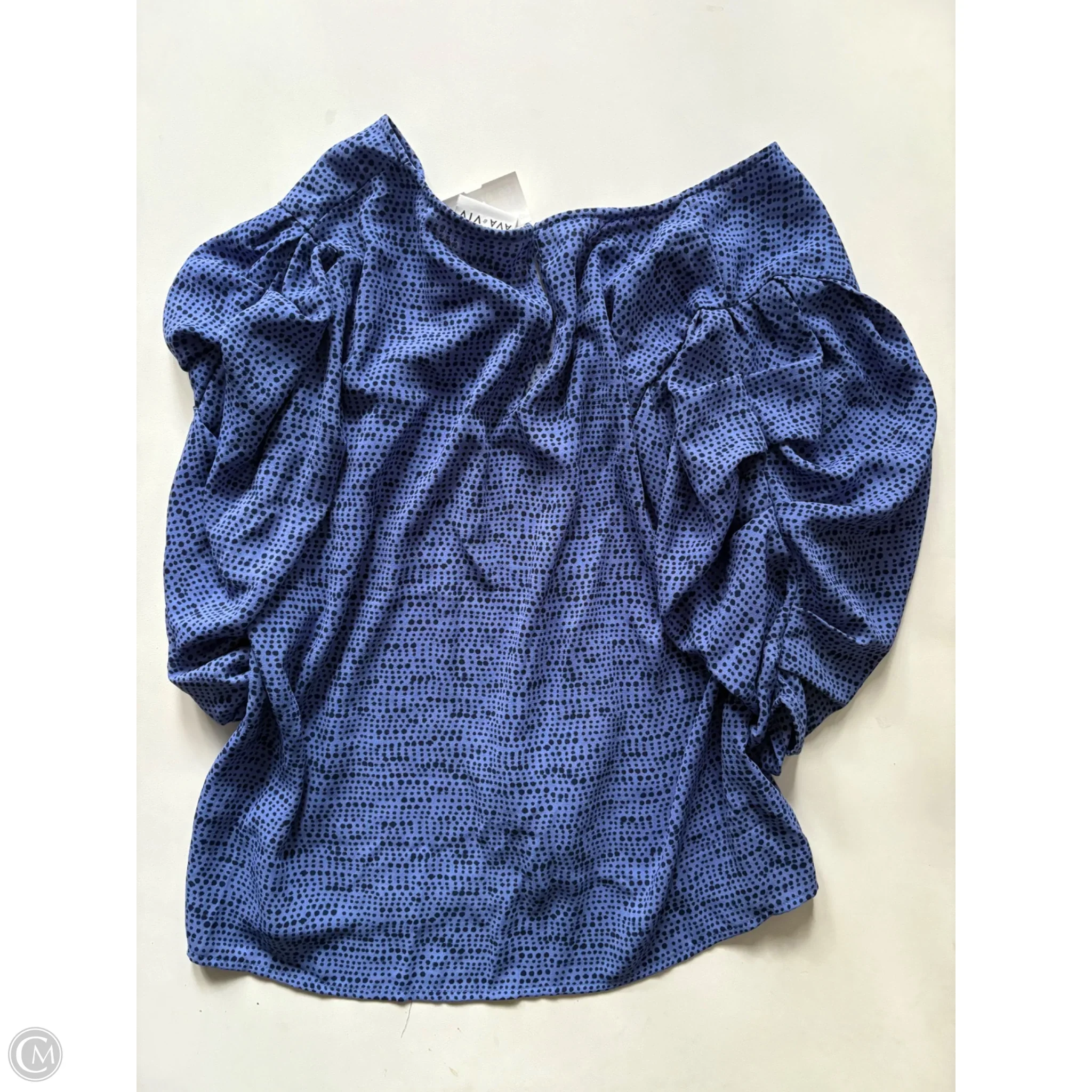 Blouse Short Sleeve By Ava & Viv In Blue, Size: 1x - Image 2