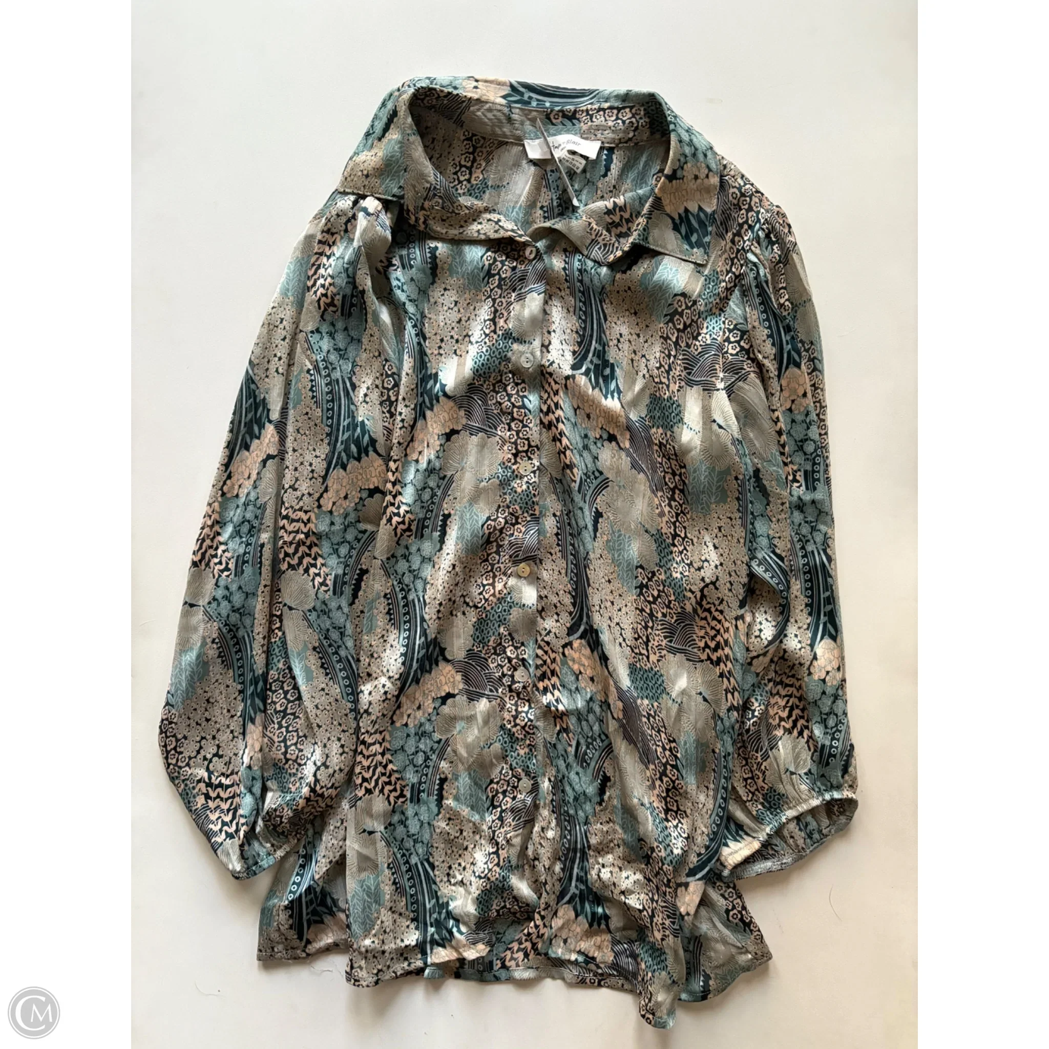 Blouse Long Sleeve By Cmc In Blue, Size: S - Image 1