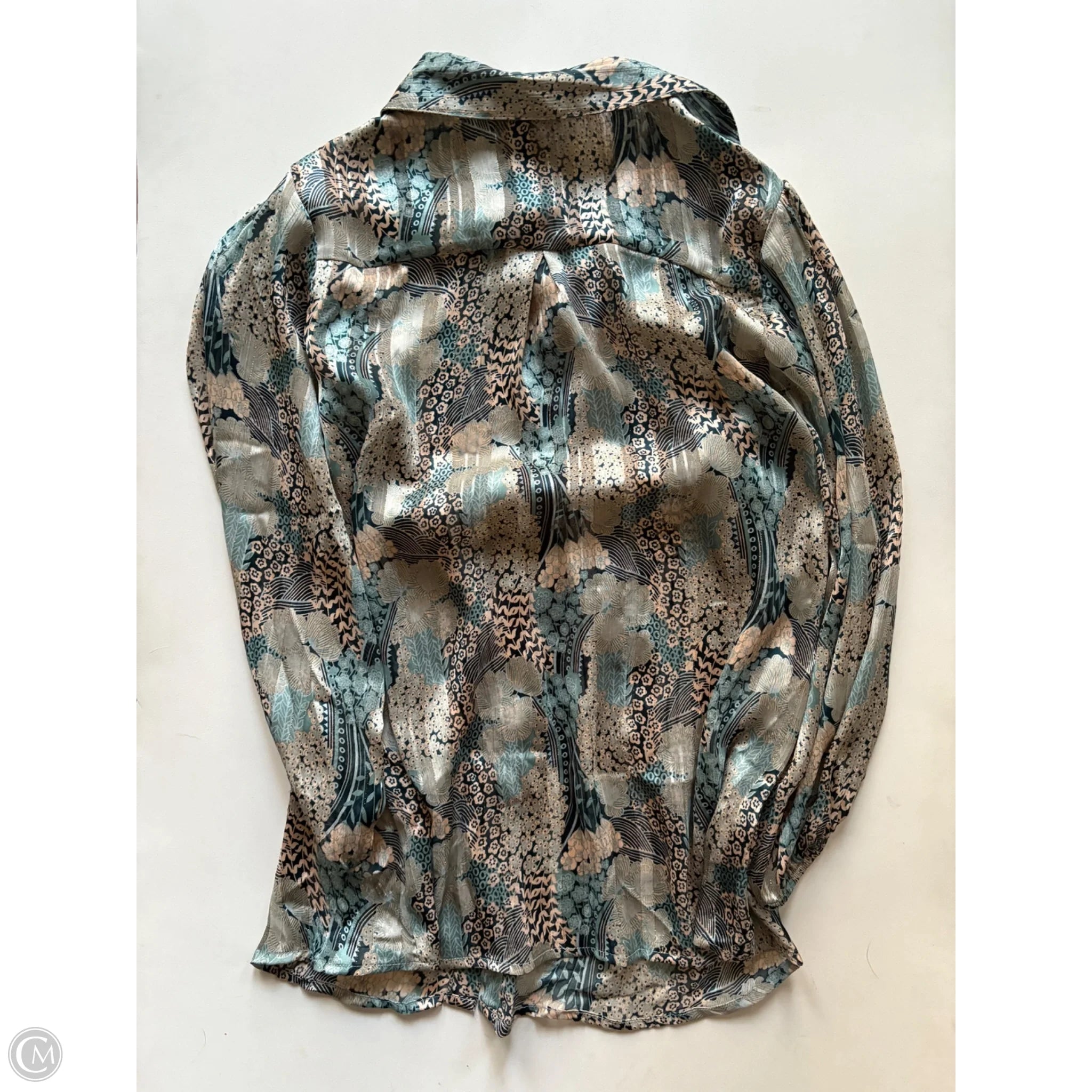 Blouse Long Sleeve By Cmc In Blue, Size: S - Image 2