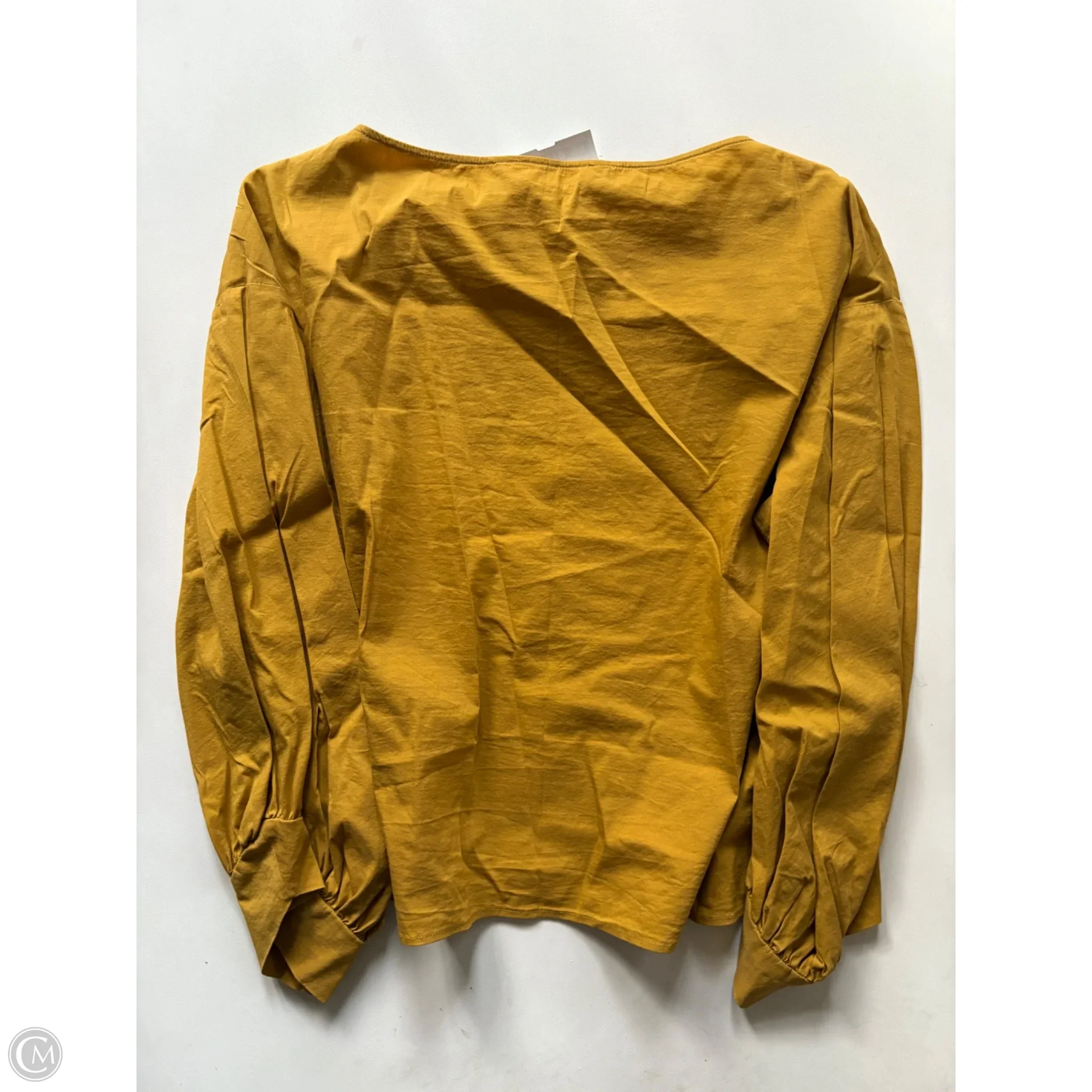 Top Long Sleeve By Zara Basic In Yellow, Size: M - Image 2
