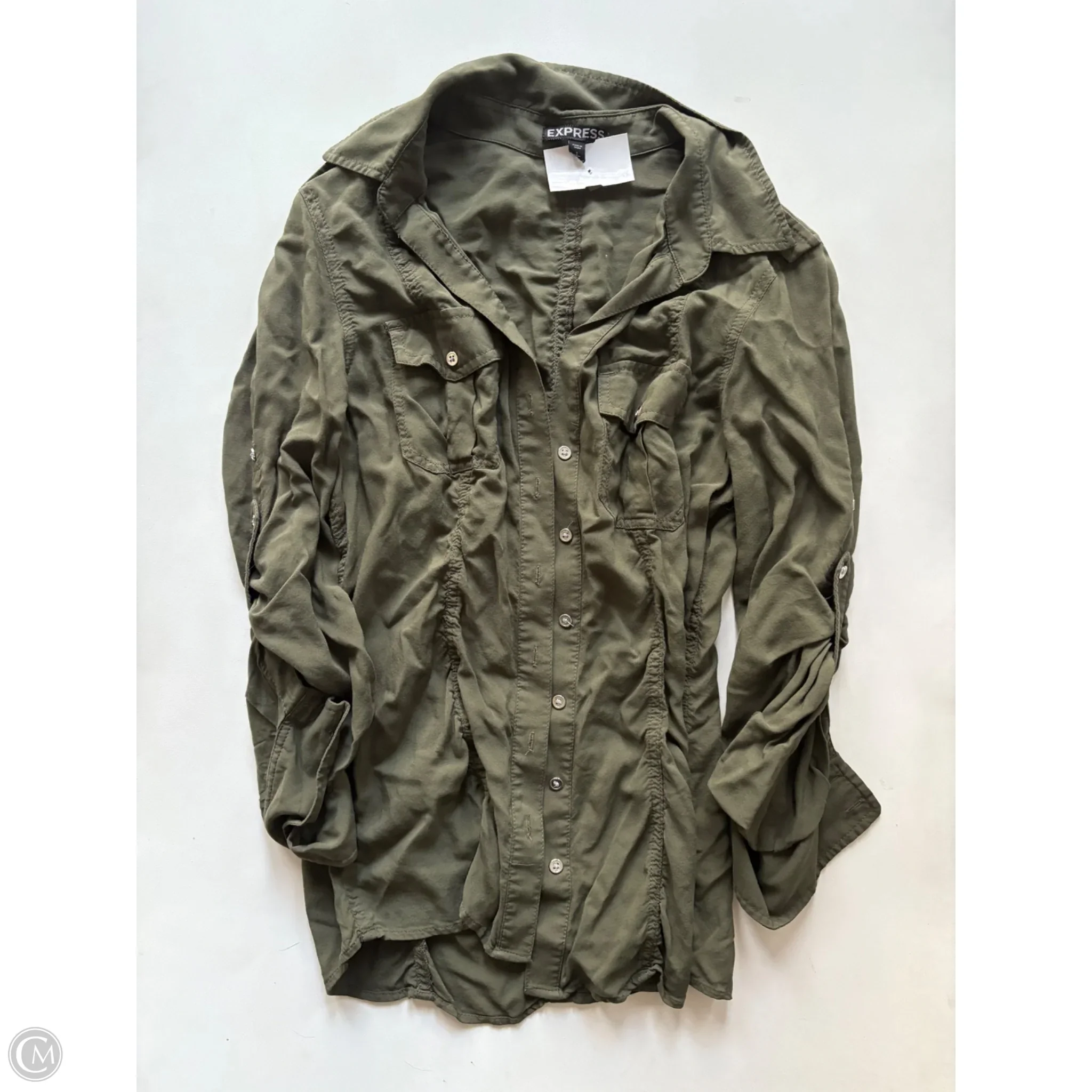 Top Long Sleeve By Express In Green, Size: S - Image 1