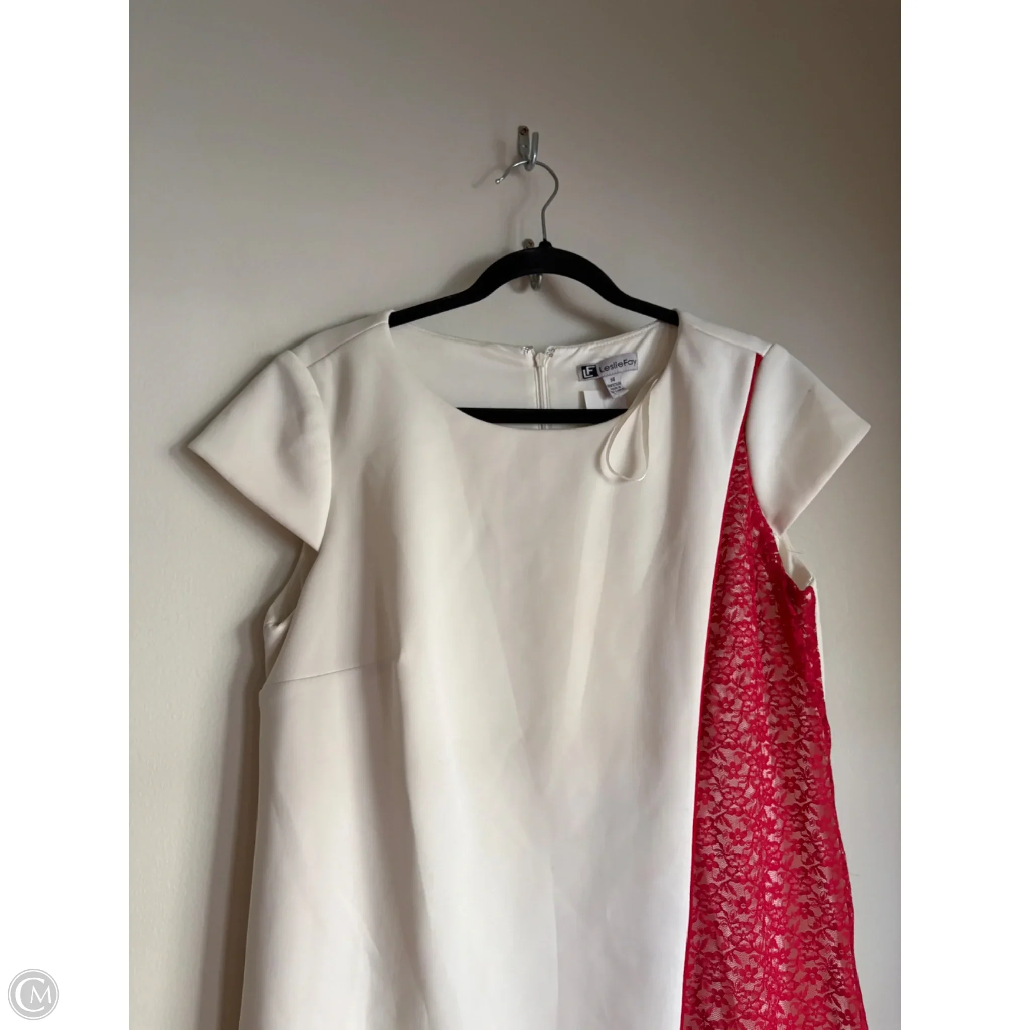 Dress Work By Leslie Fay In Red & White, Size: L - Image 3