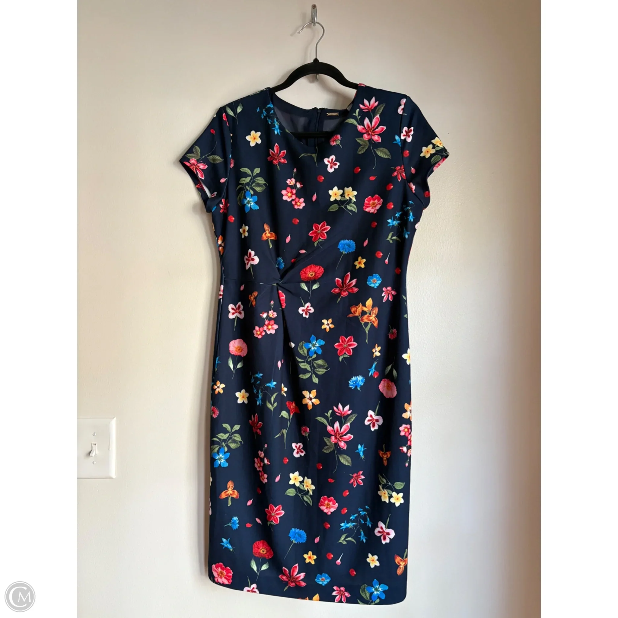 Dress Work By Tahari In Floral Print, Size: L - Image 1