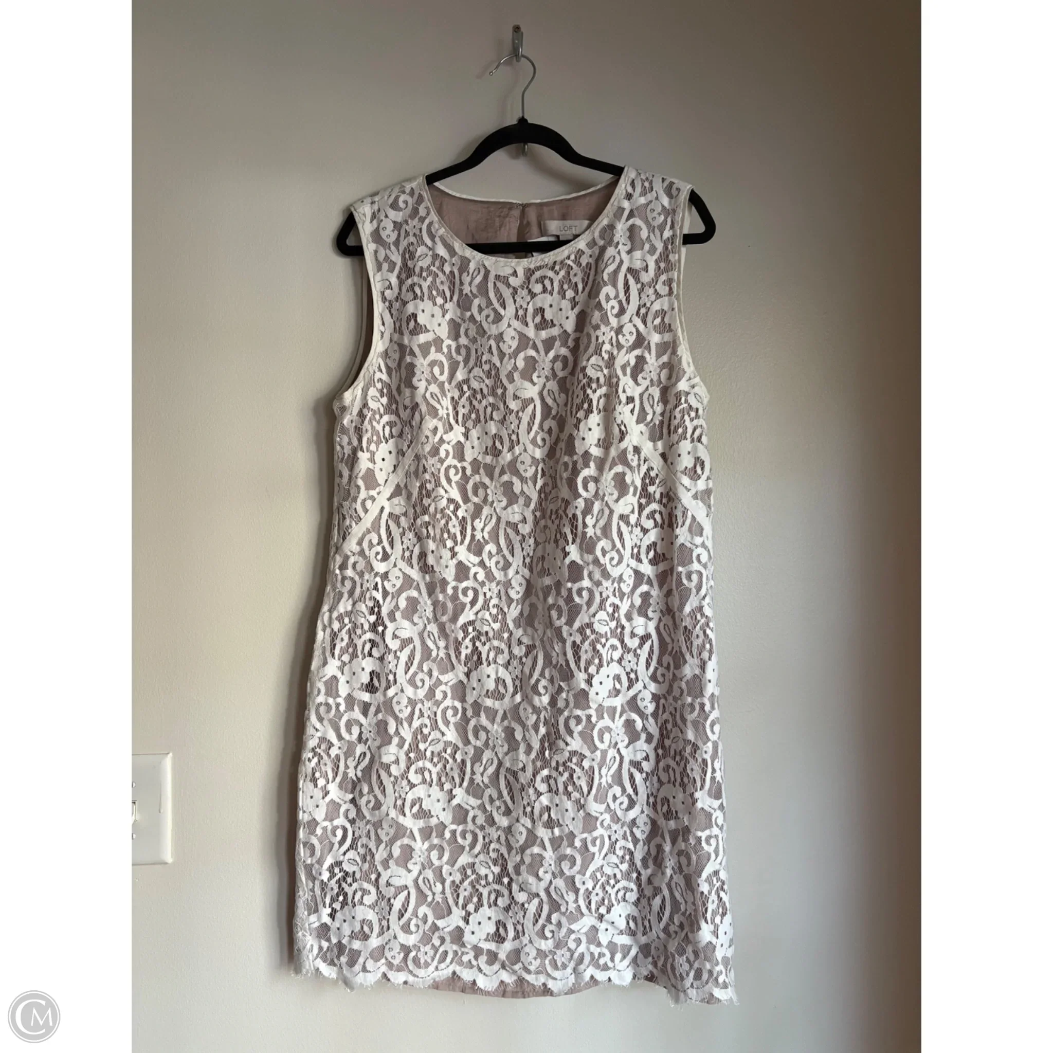Dress Work By Loft In Cream, Size: Xl - Image 1