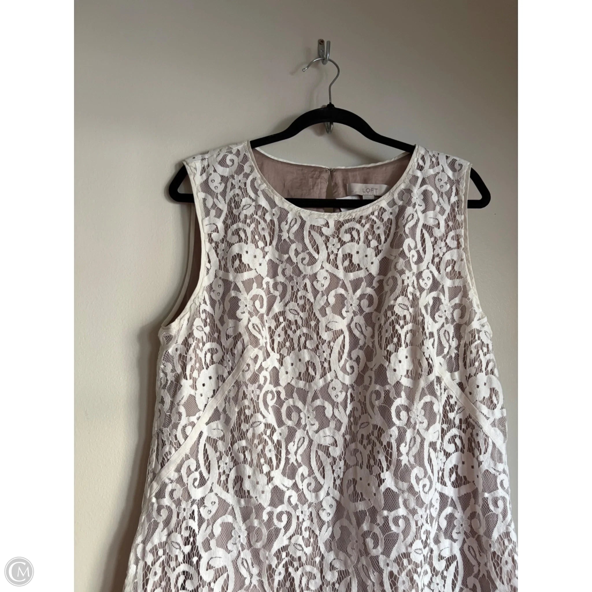 Dress Work By Loft In Cream, Size: Xl - Image 3
