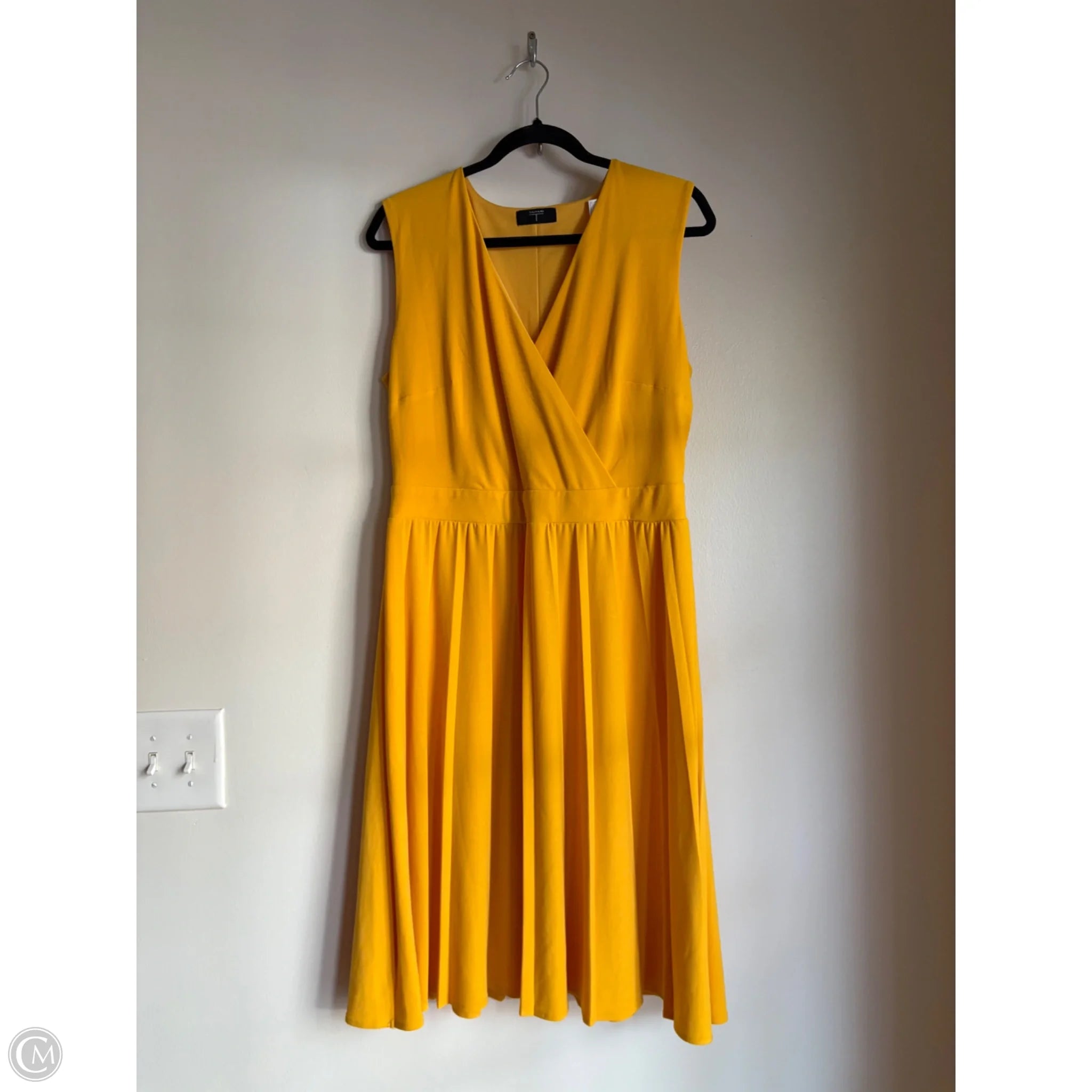 Dress Work By Tahari In Yellow, Size: L - Image 1