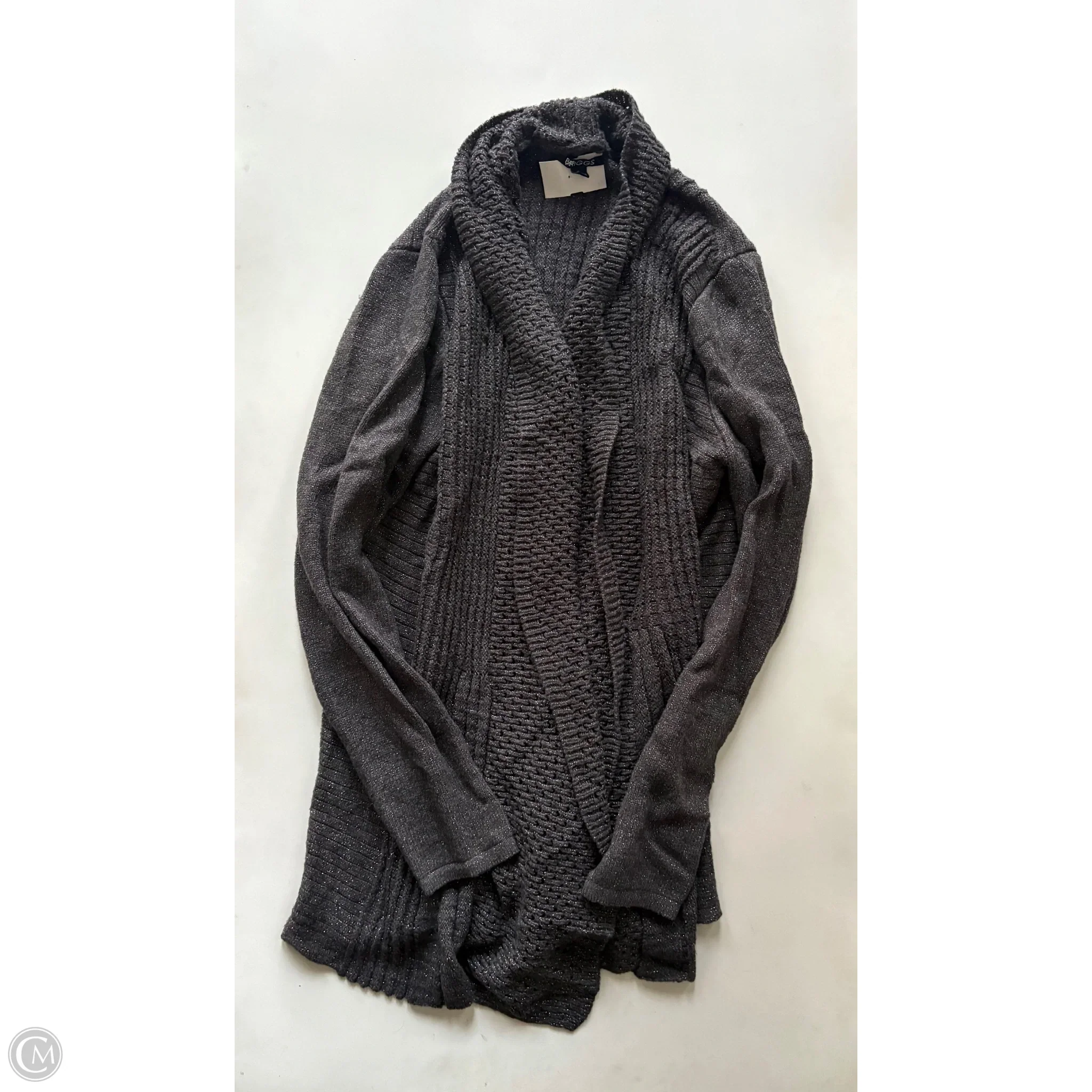 Sweater Cardigan By Briggs In Grey, Size: L - Image 1