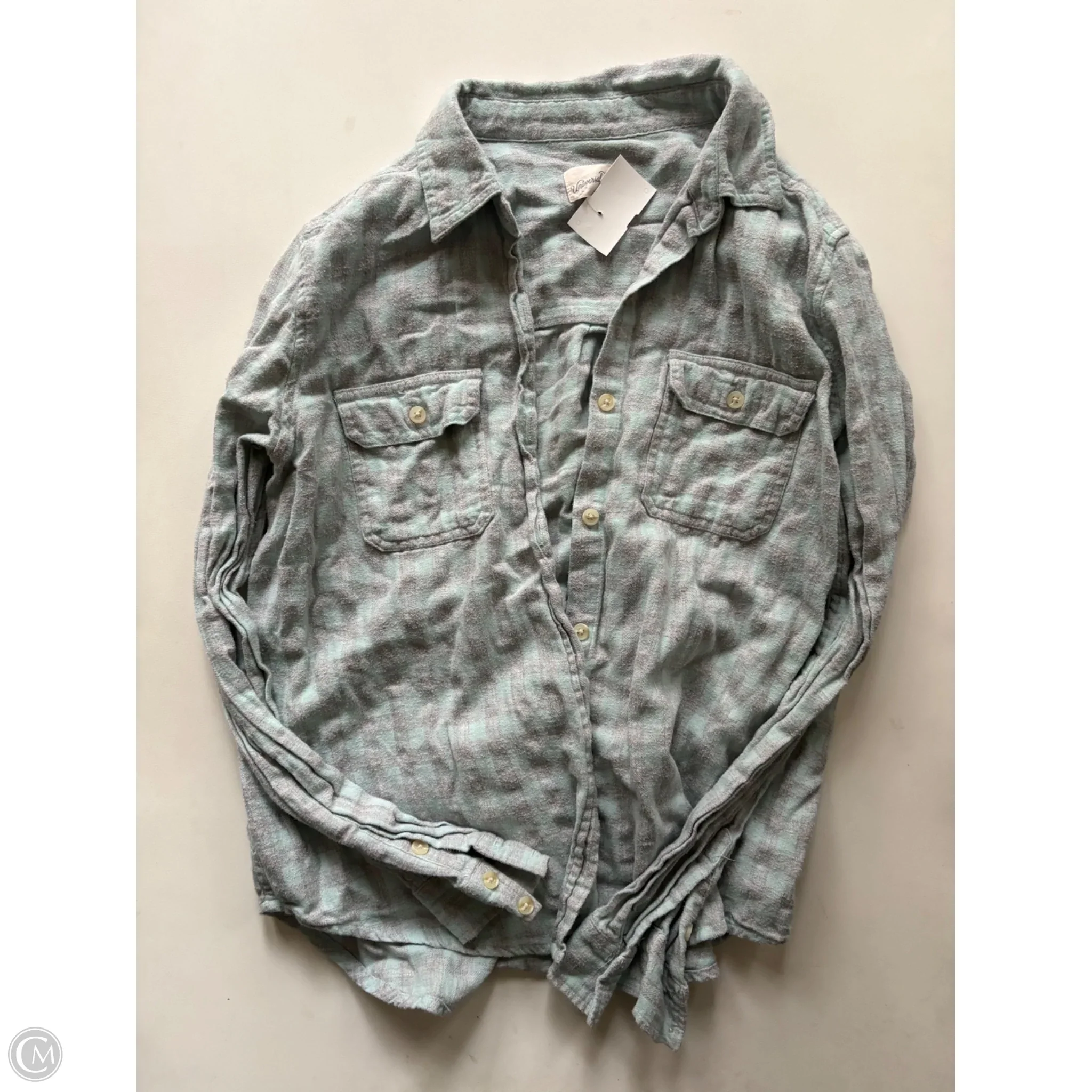 Top Long Sleeve By Universal Thread In Plaid Pattern, Size: M - Image 1