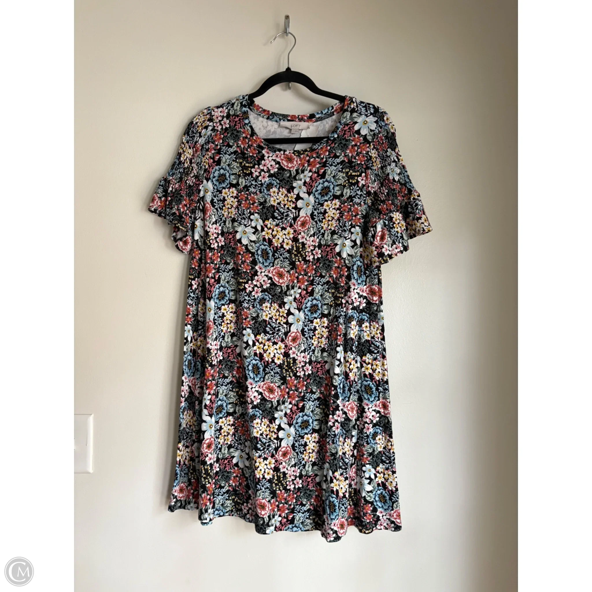 Dress Casual Midi By Loft In Floral Print, Size: S - Image 1