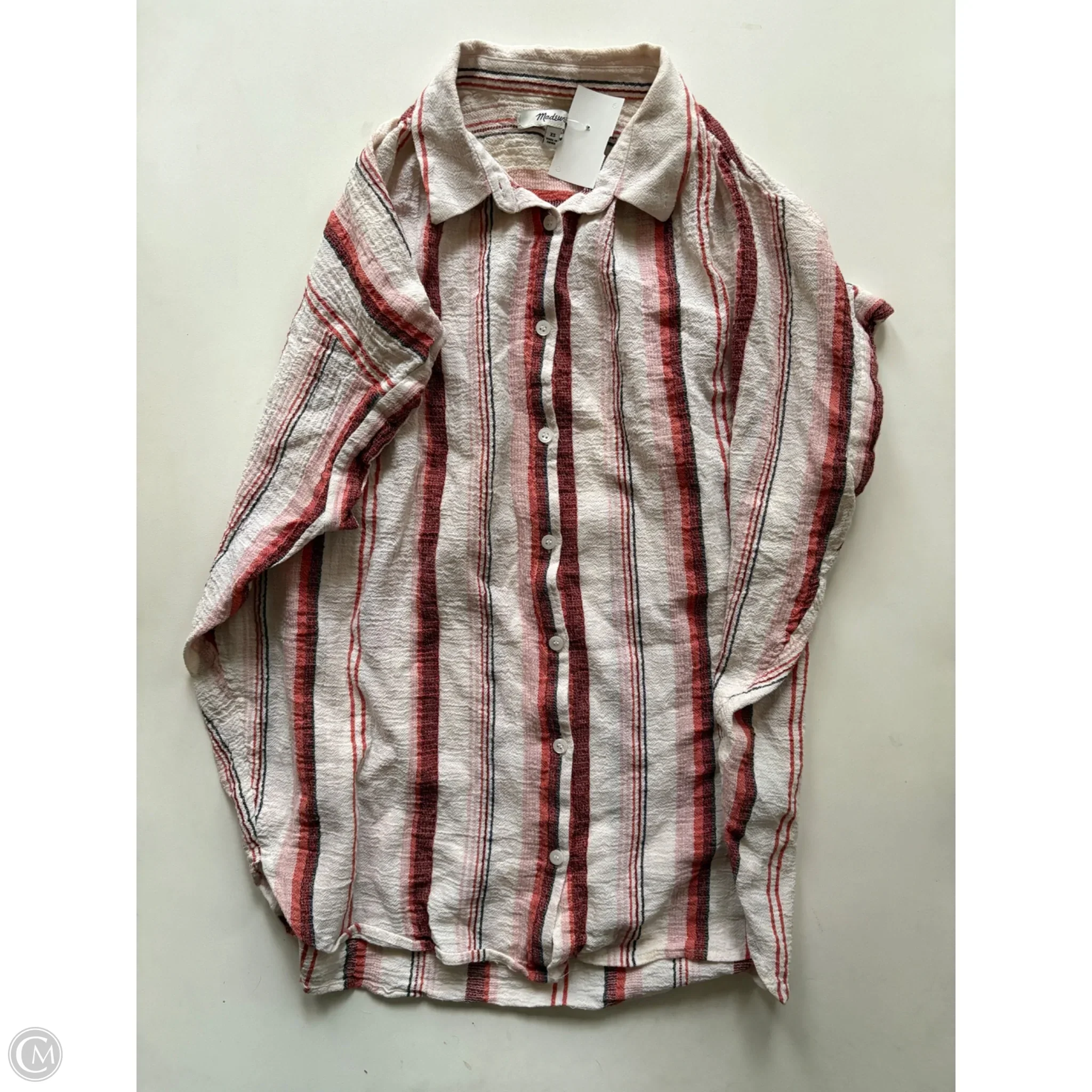 Top Short Sleeve By Madewell In Striped Pattern, Size: Xs - Image 1