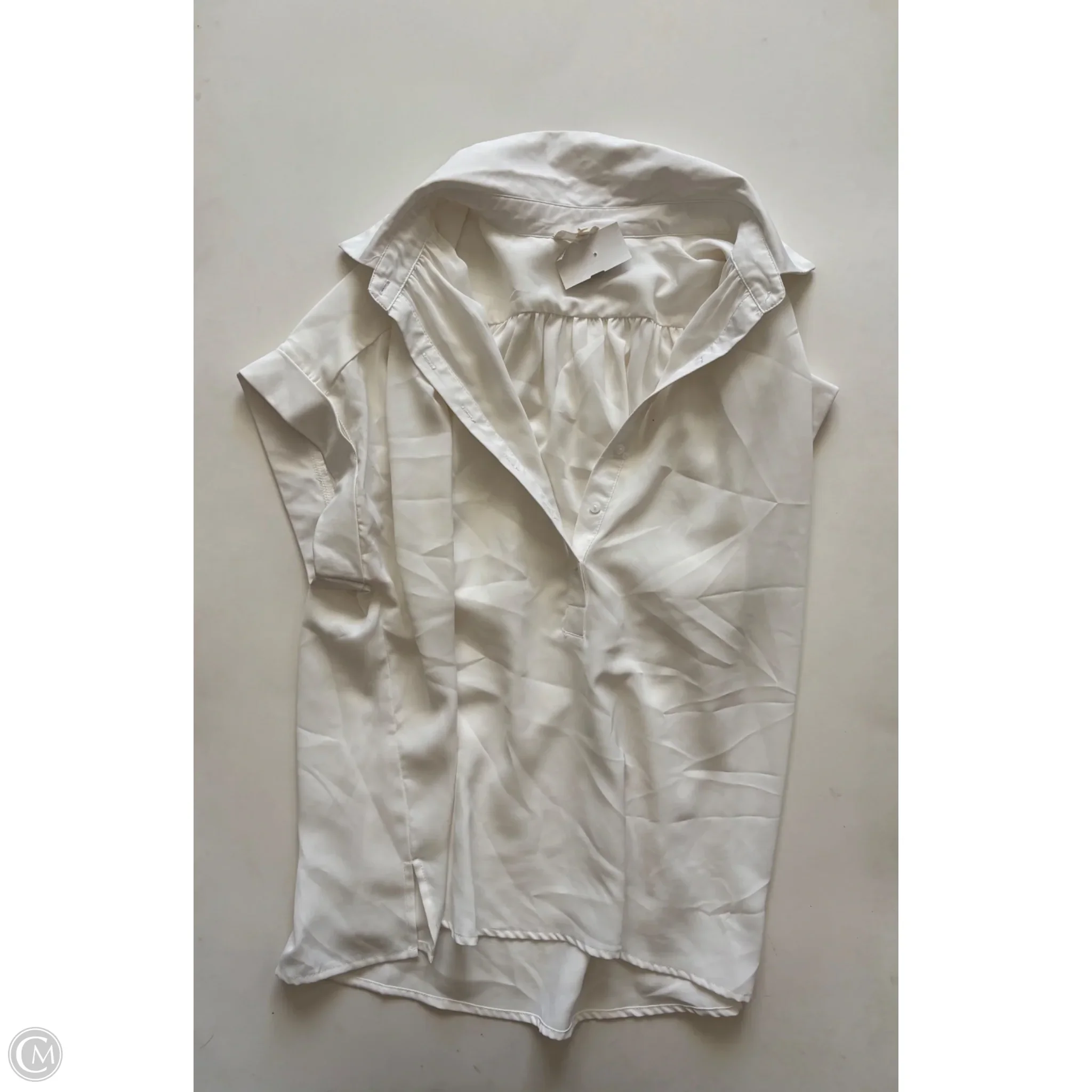 Blouse Short Sleeve By Entro In Cream, Size: L - Image 1