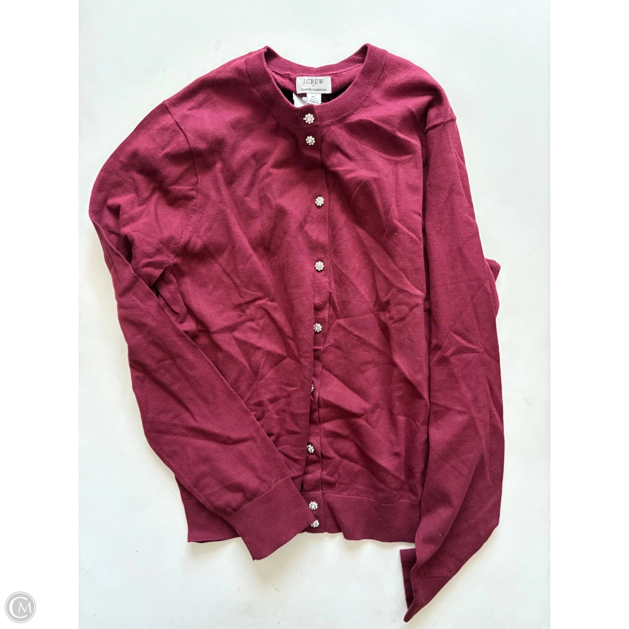 Sweater Cardigan By J. Crew In Maroon, Size: Xl - Image 1