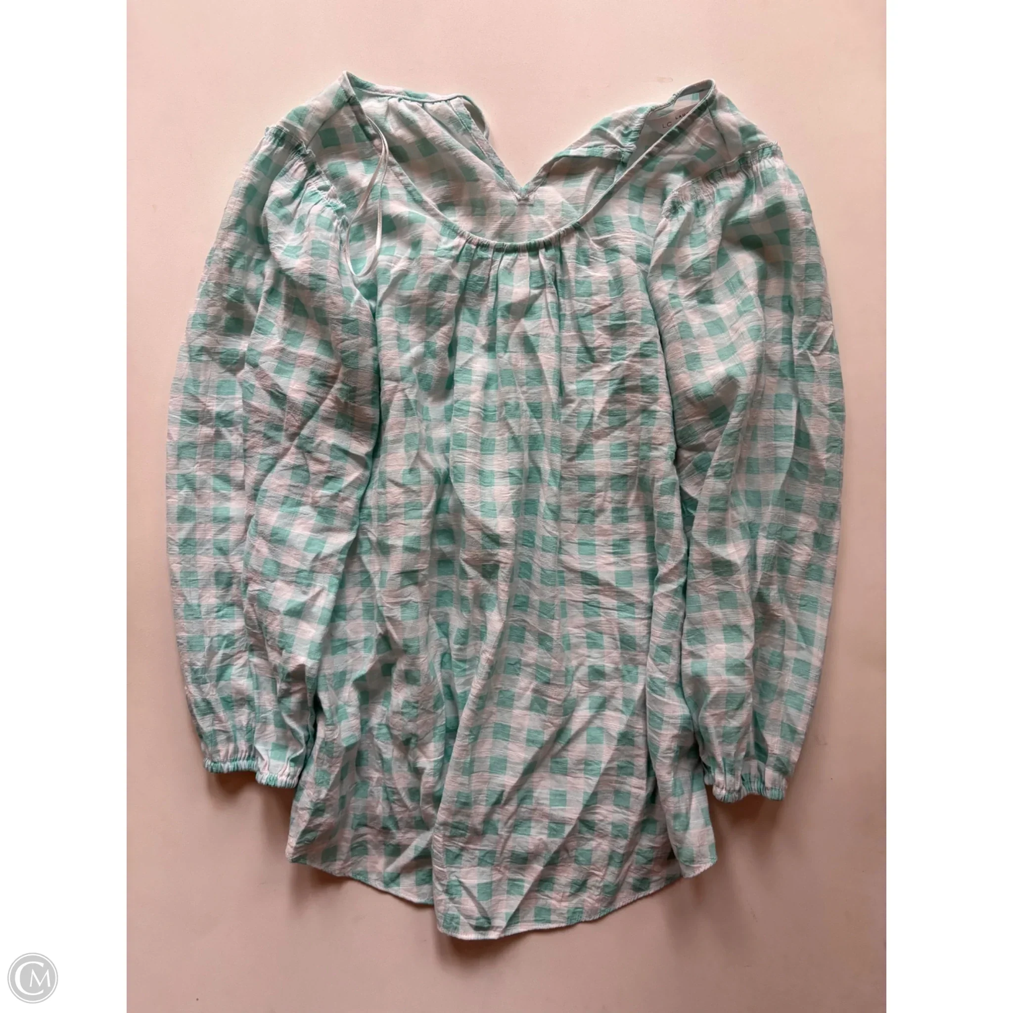 Top Long Sleeve By Lc Lauren Conrad In Plaid Pattern, Size: Xs - Image 1