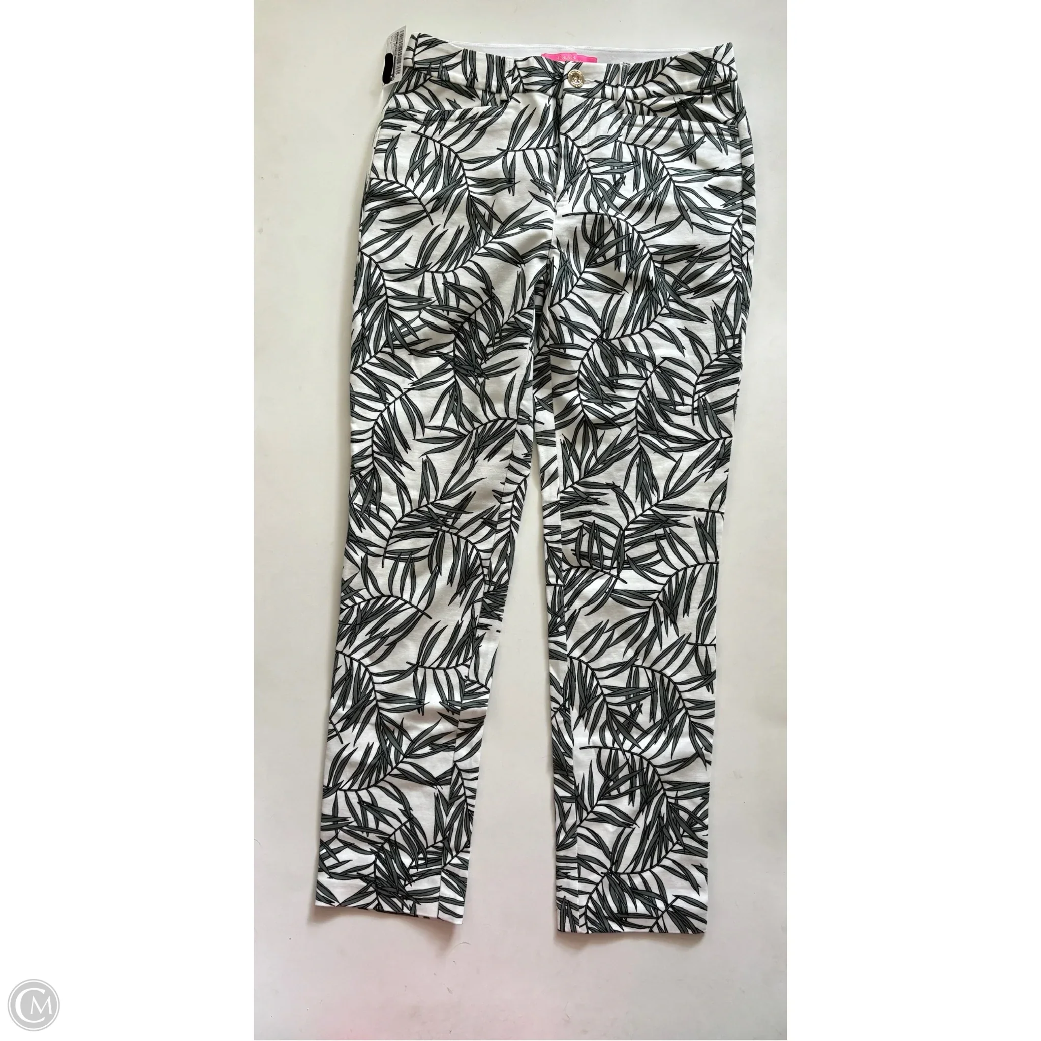 Pants Designer By Lilly Pulitzer In Green & White, Size: 4 - Image 1