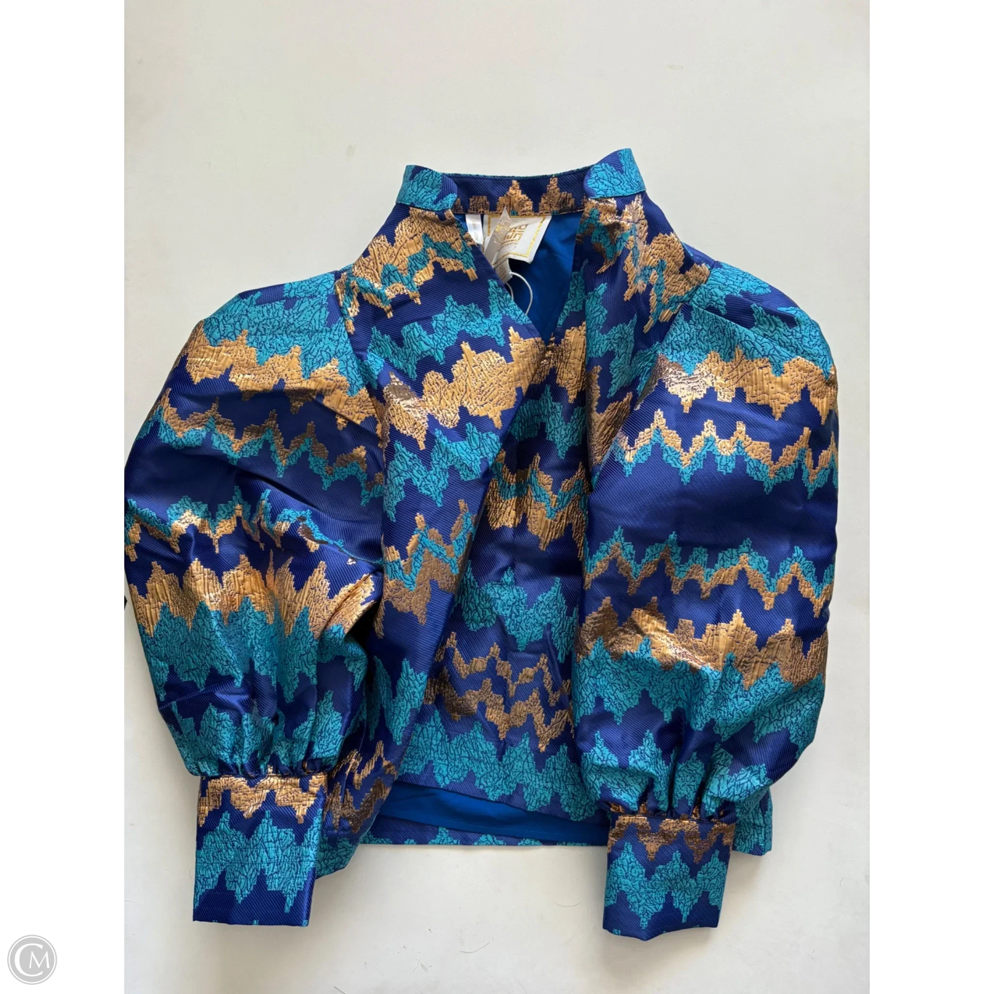 Top Long Sleeve By Emily McCarthy In Blue, Size: Xs - Image 1