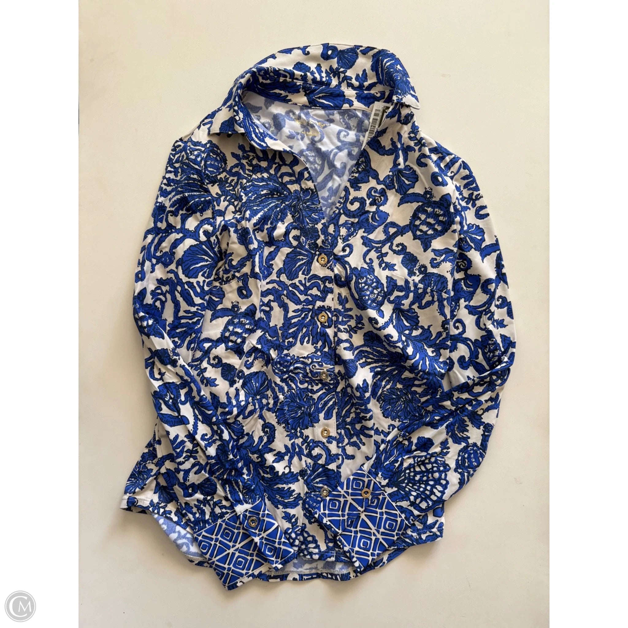 Top Long Sleeve Designer By Lilly Pulitzer In Blue, Size: Xs - Image 1