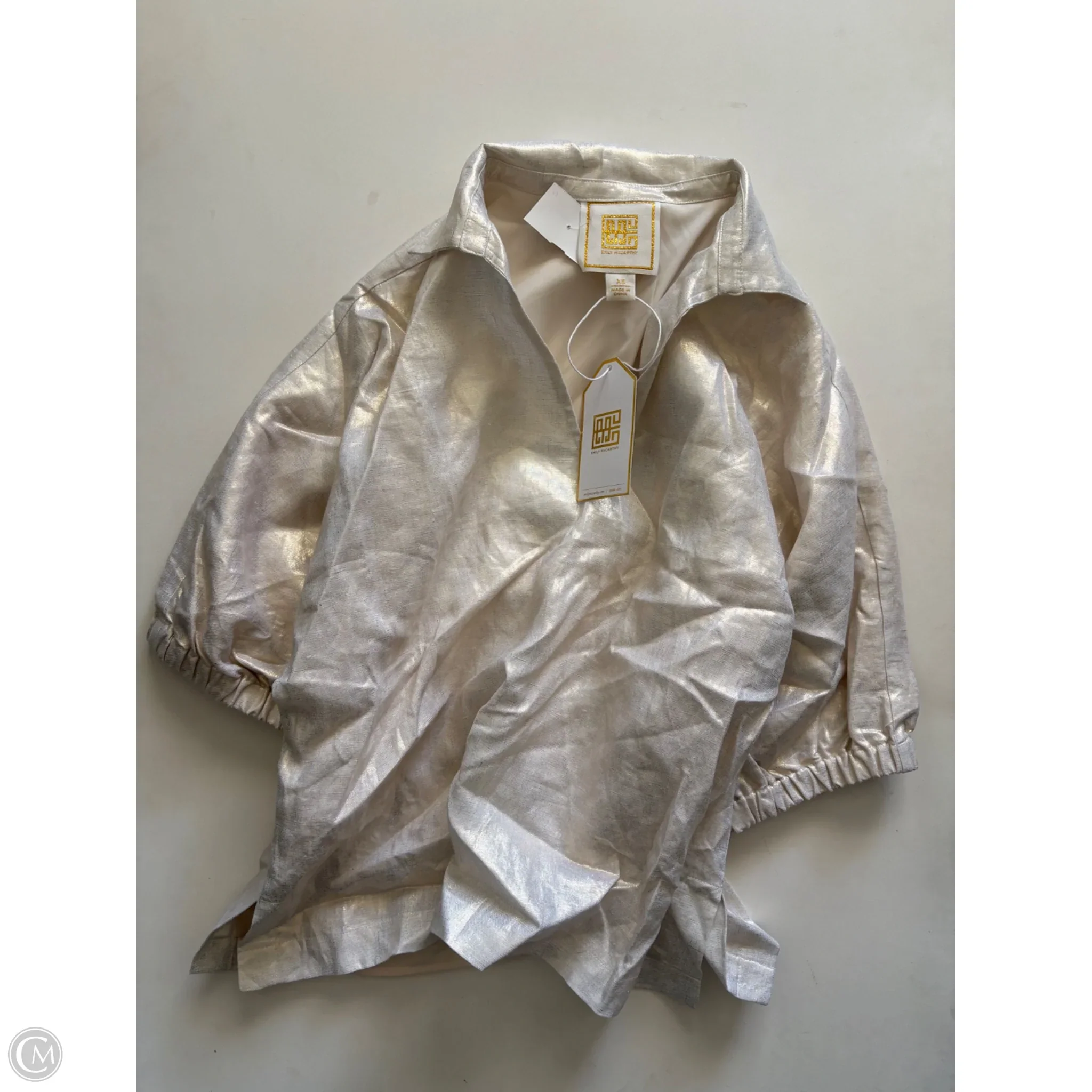 Top Long Sleeve By Emily Mccarthy In Gold, Size: Xs - Image 1