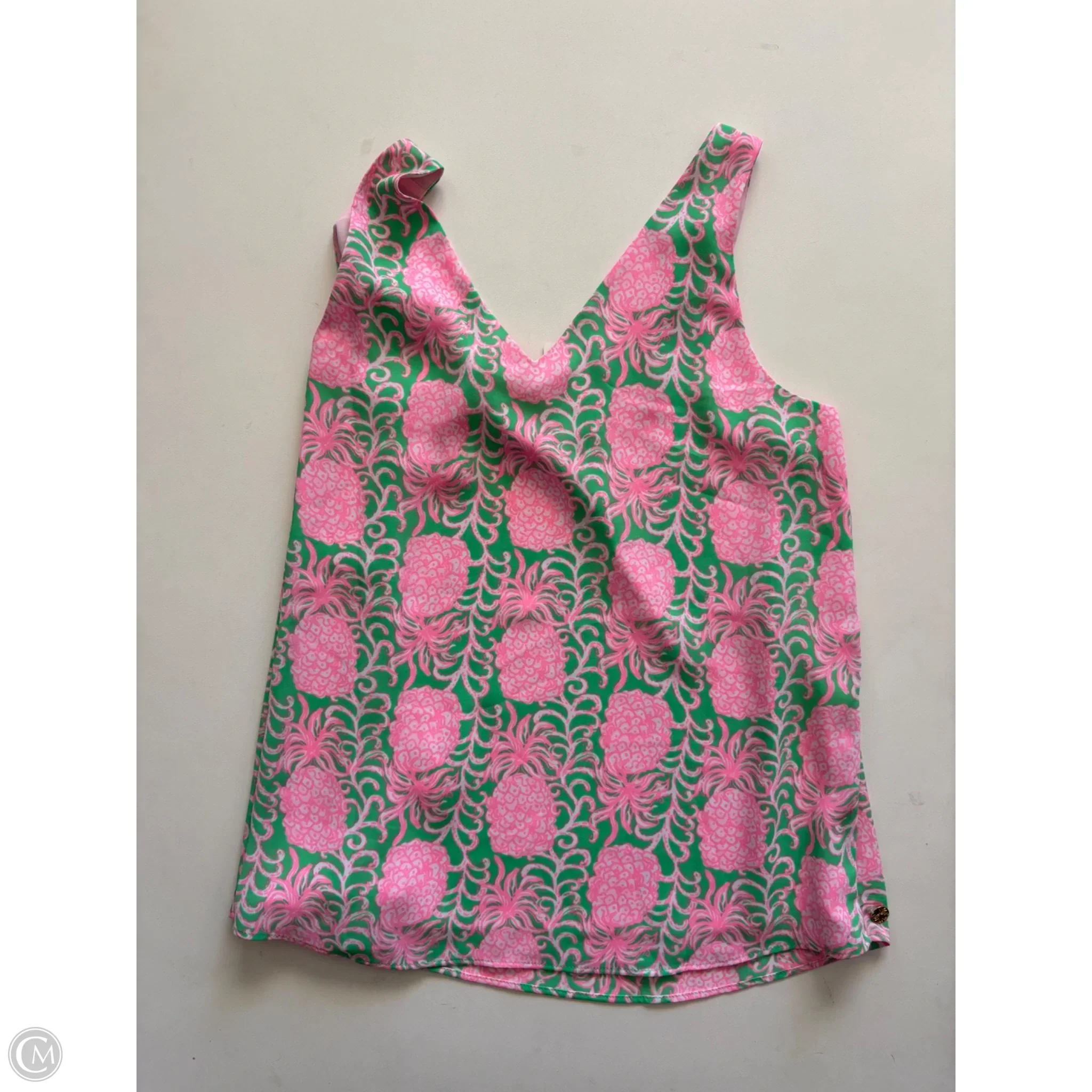 Tank Top Designer By Lilly Pulitzer In Green & Pink, Size: Xs - Image 2