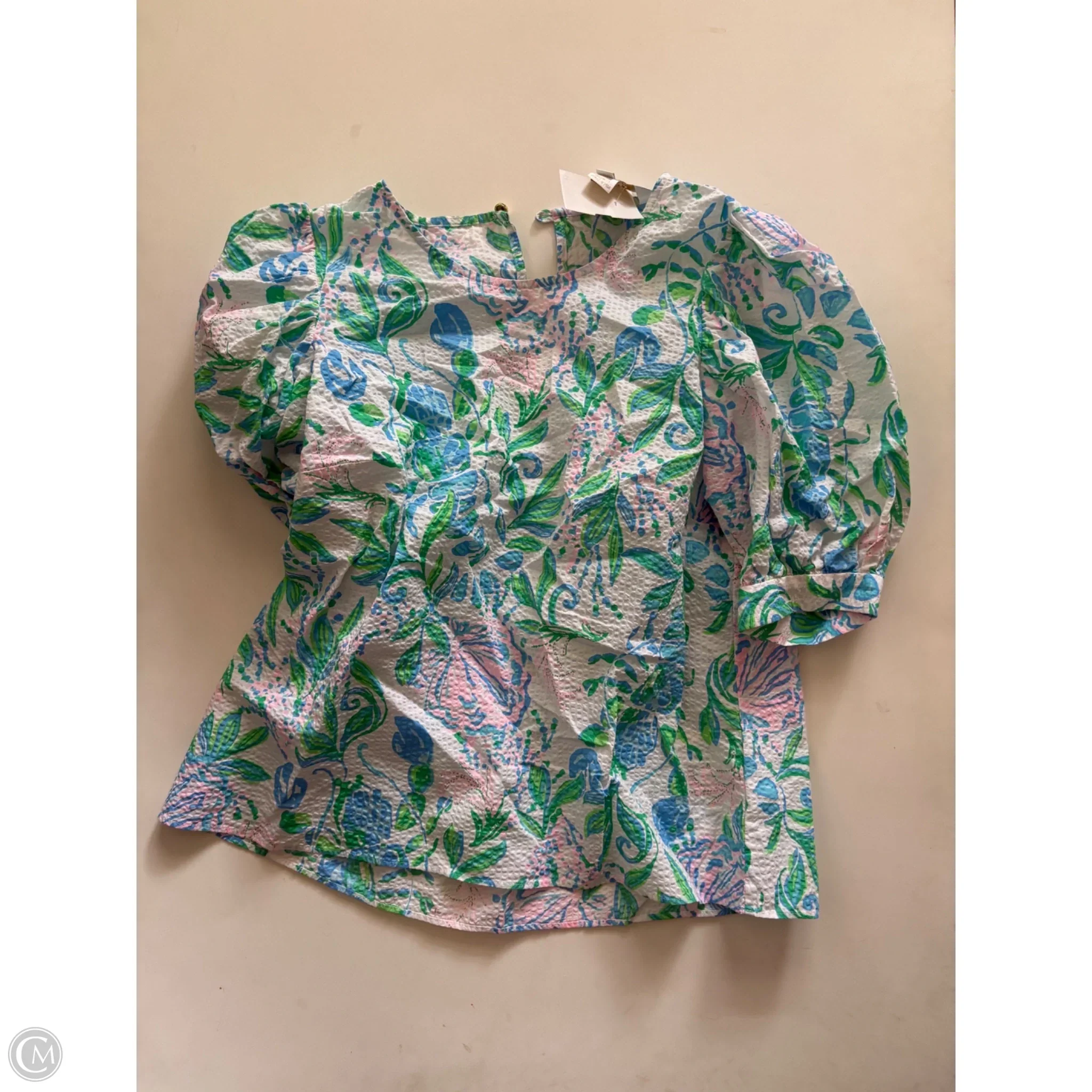 Top Short Sleeve Designer By Lilly Pulitzer In Multi-colored, Size: Xs