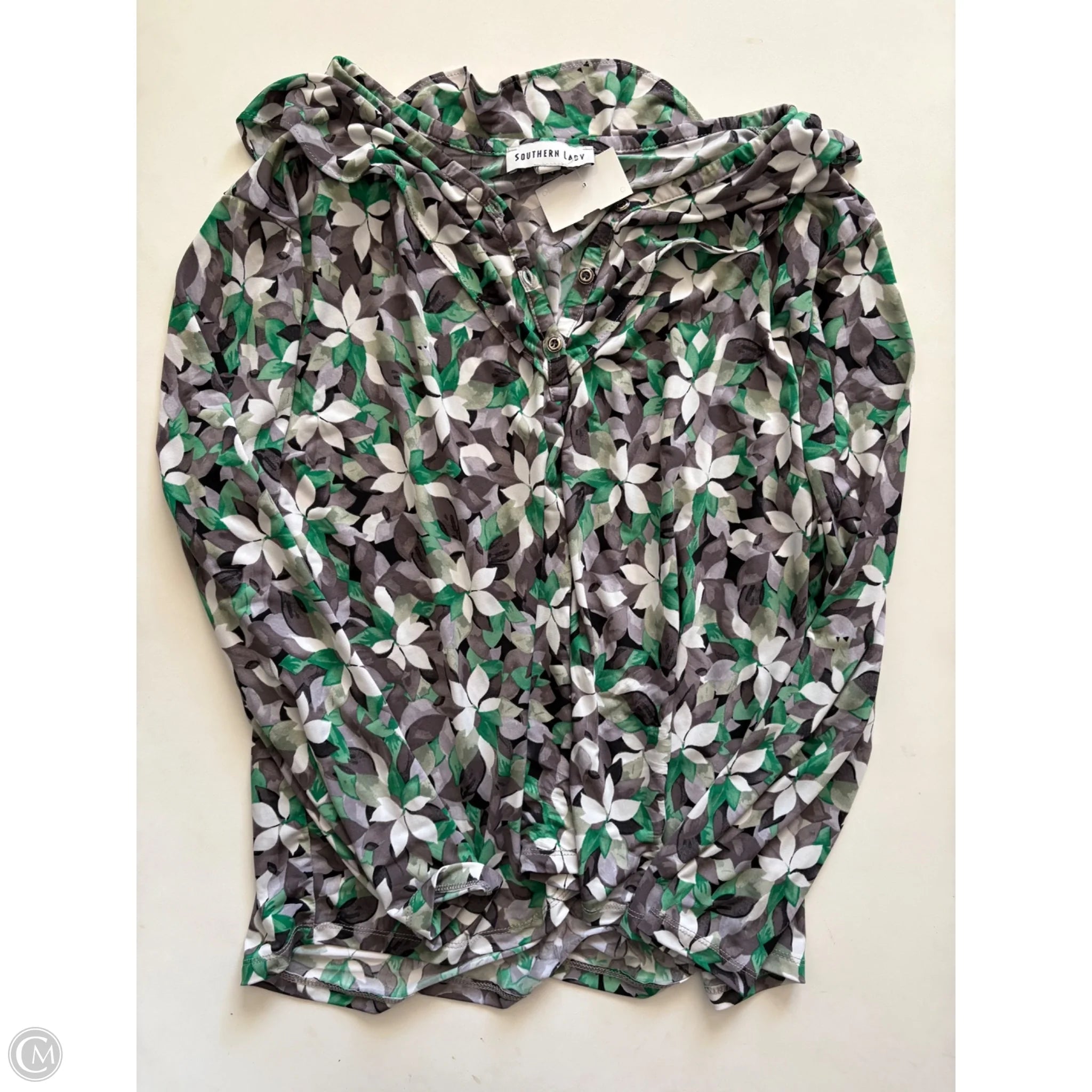 Blouse Long Sleeve By Clothes Mentor In Multi-colored, Size: 1x - Image 1