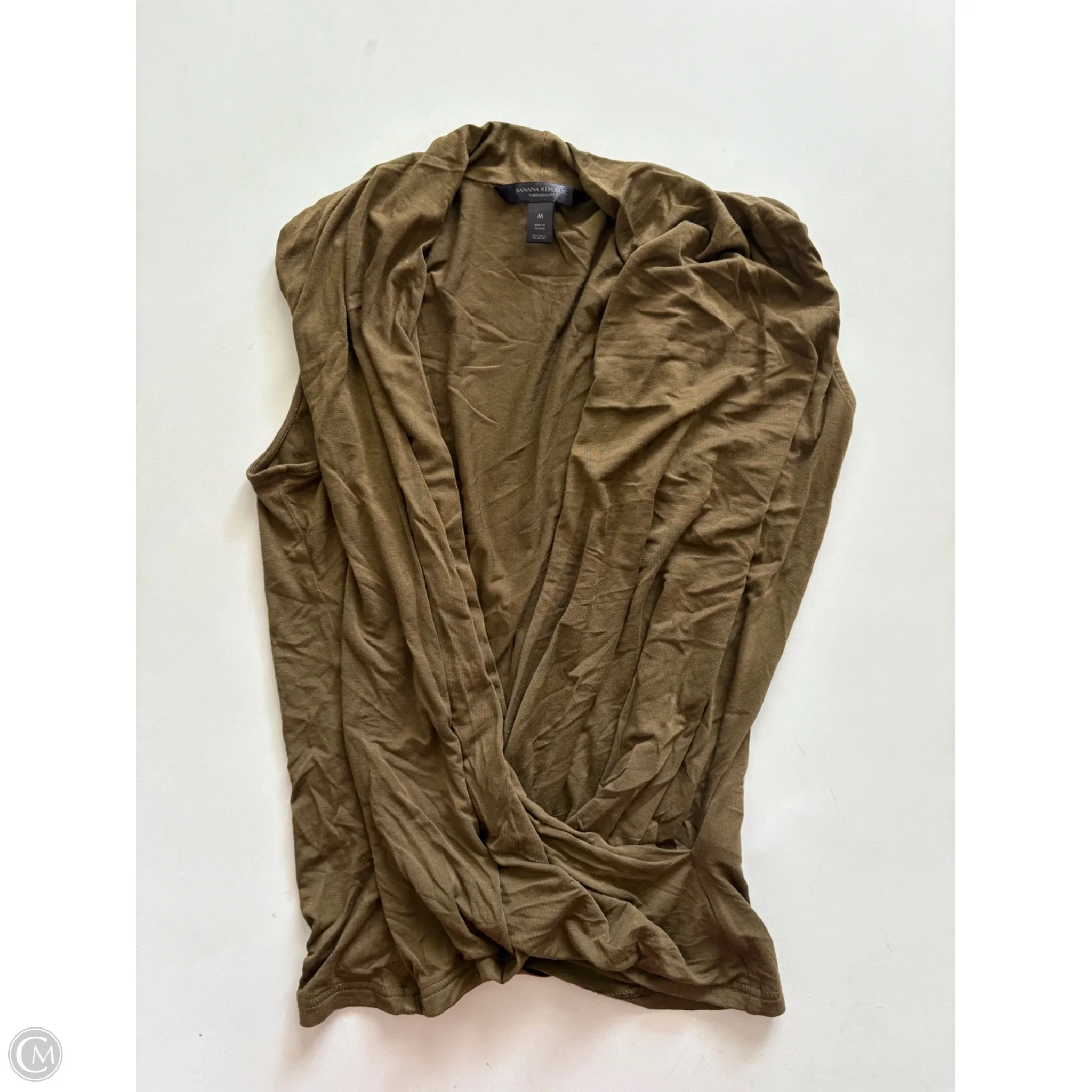 Blouse Sleeveless By Banana Republic In Green, Size: M - Image 1