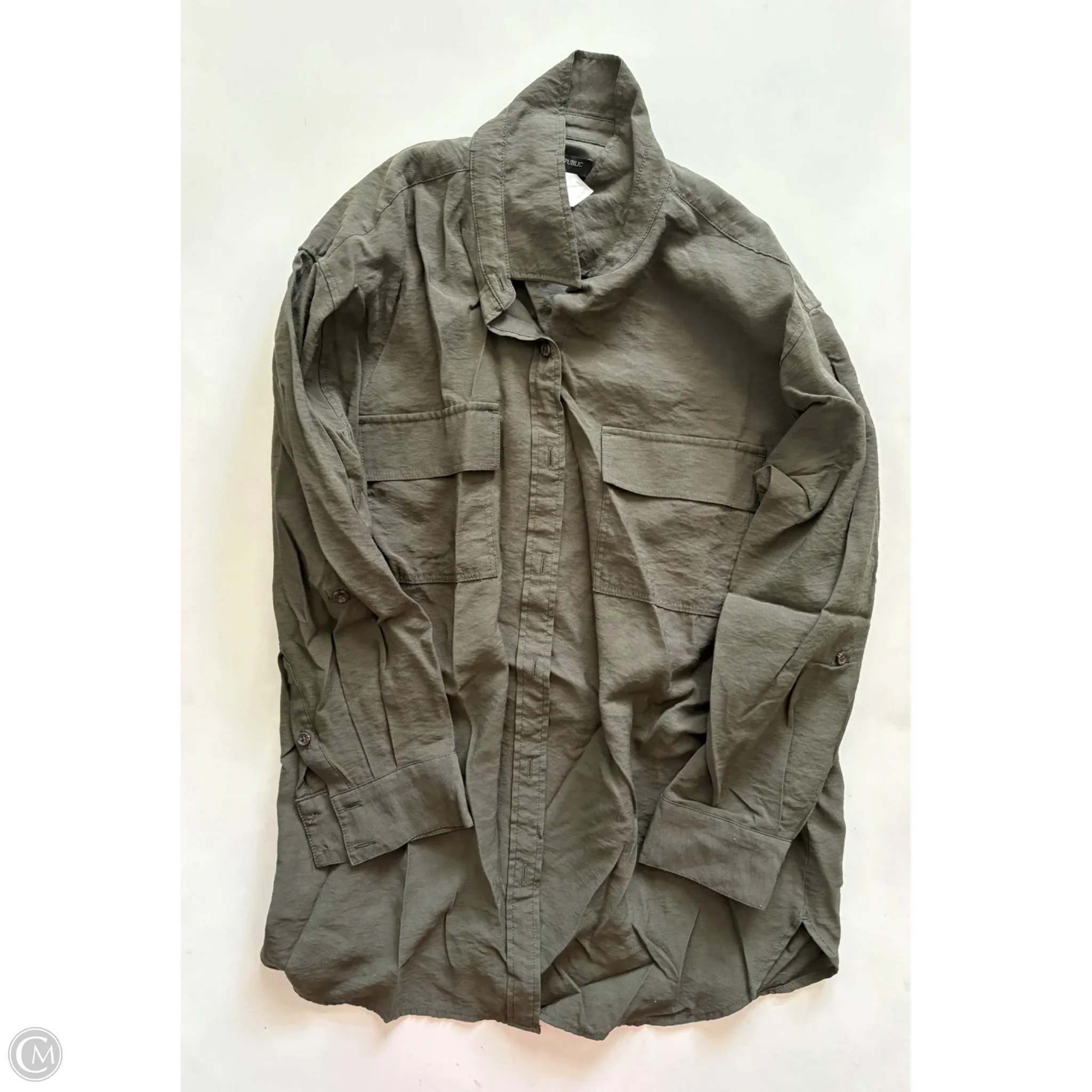 Top Long Sleeve By Banana Republic In Green, Size: M - Image 1