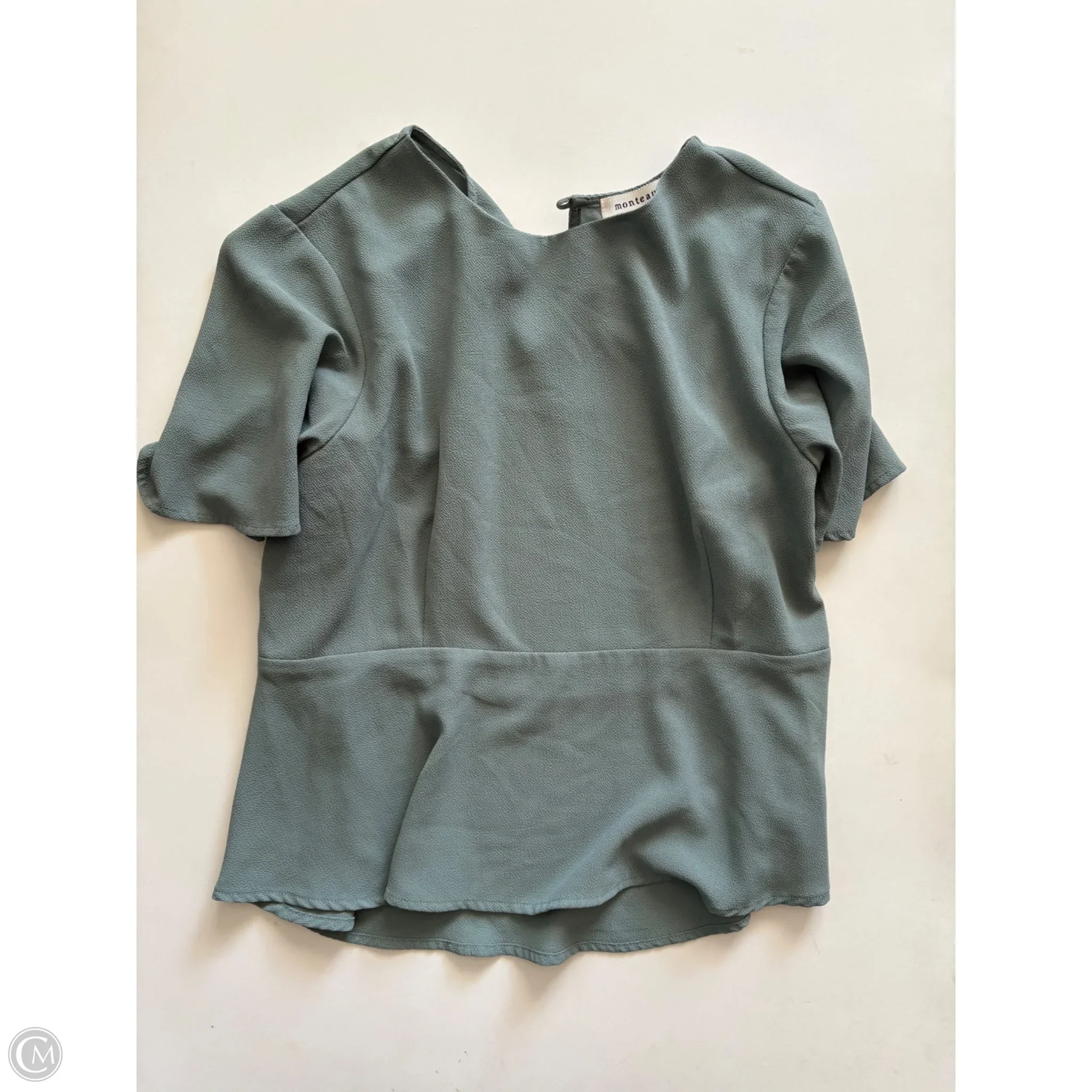 Blouse Short Sleeve By Monteau In Green, Size: L - Image 1