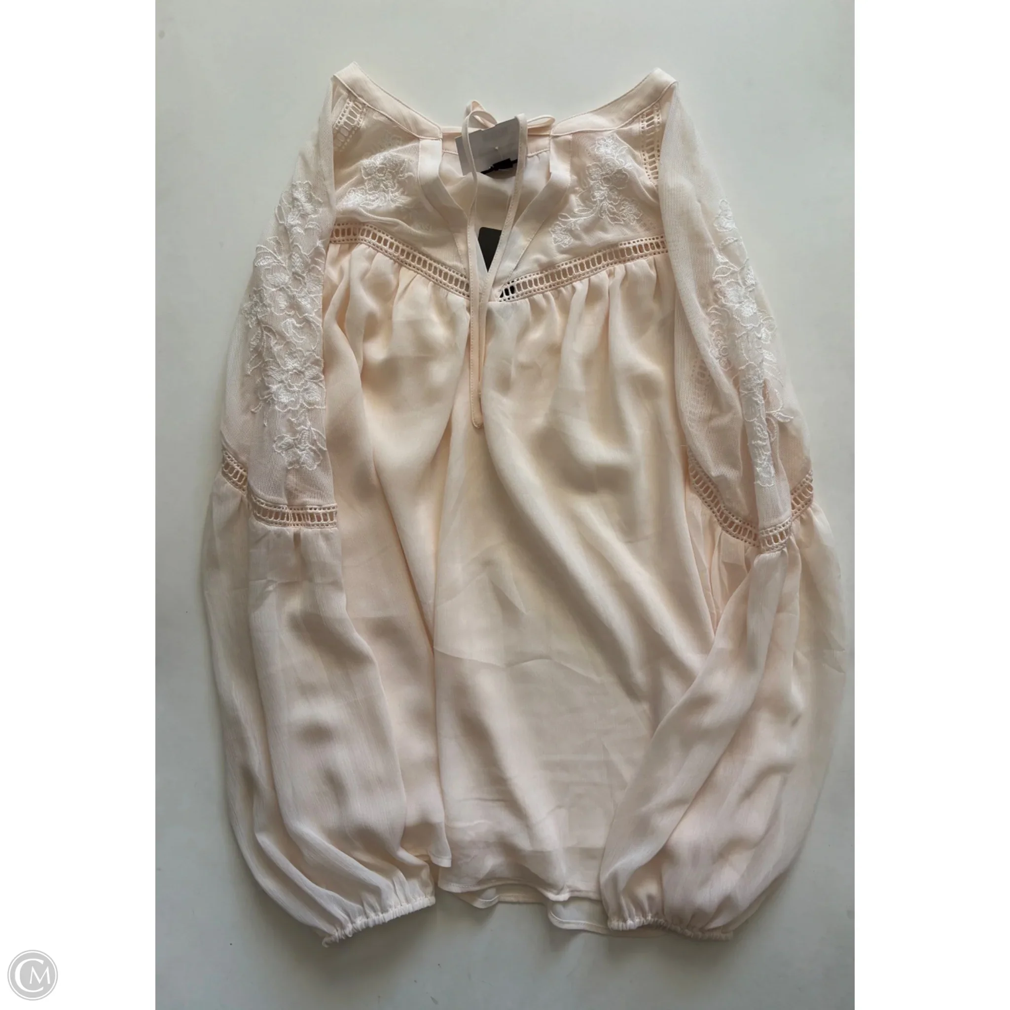Blouse Long Sleeve By Torrid In Cream, Size: 2x - Image 1