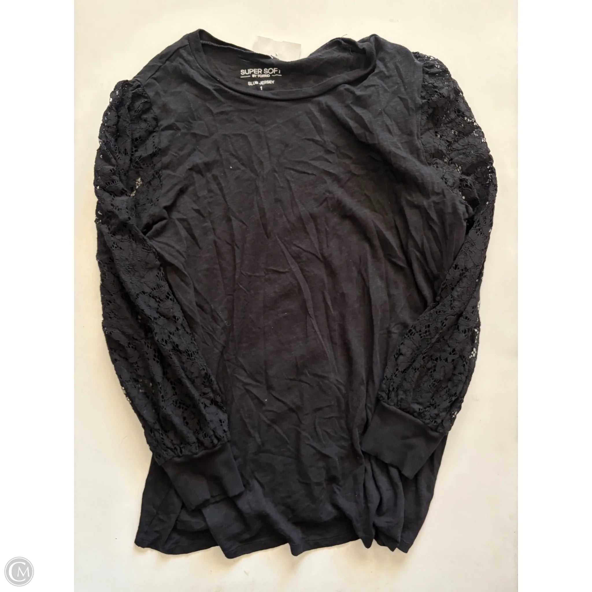 Top Long Sleeve By Torrid In Black, Size: 1x - Image 1
