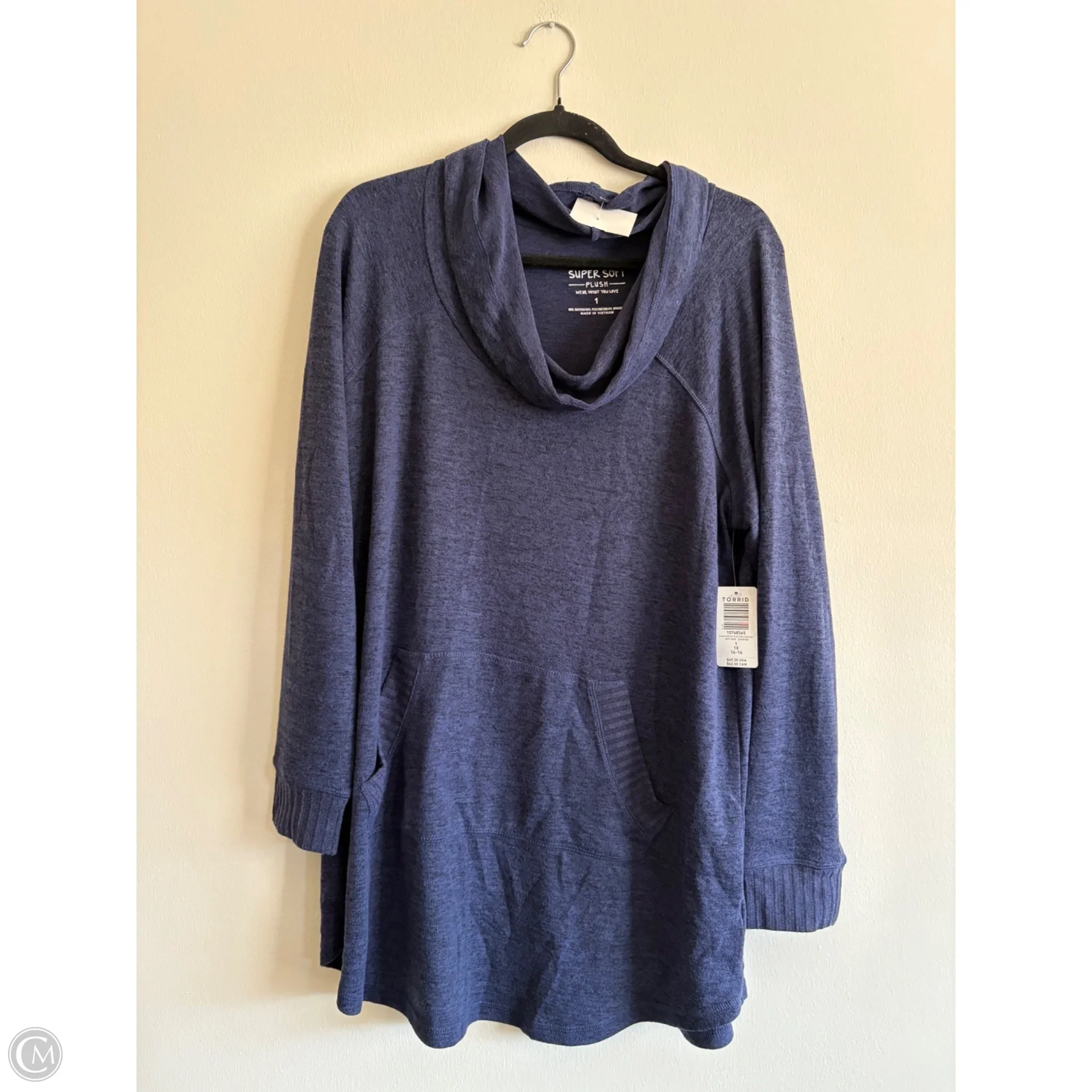 Top Long Sleeve By Torrid In Blue, Size: 1x - Image 1