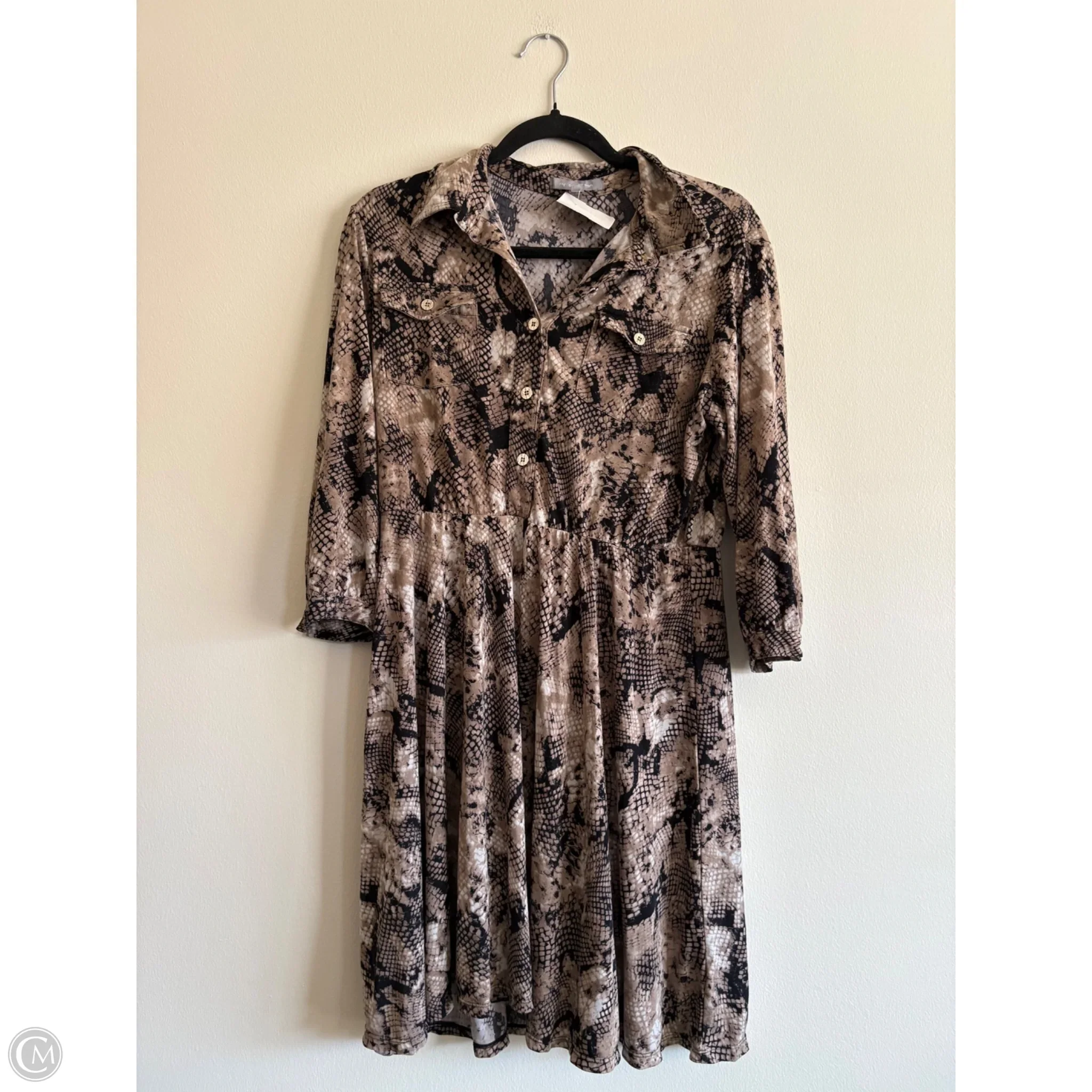 Dress Casual Midi By My Colletion In Animal Print, Size: L - Image 1