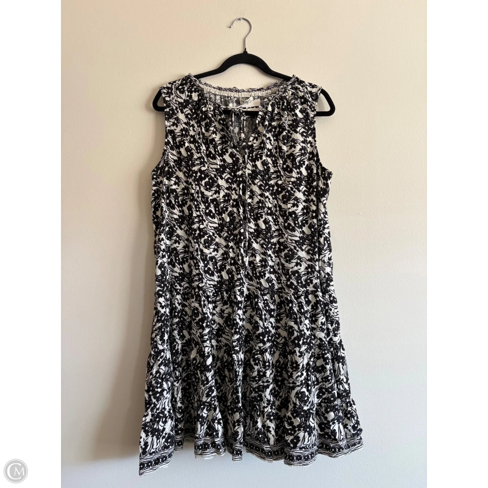 Dress Casual Midi By Max Studio In Black & Cream, Size: 1x - Image 1