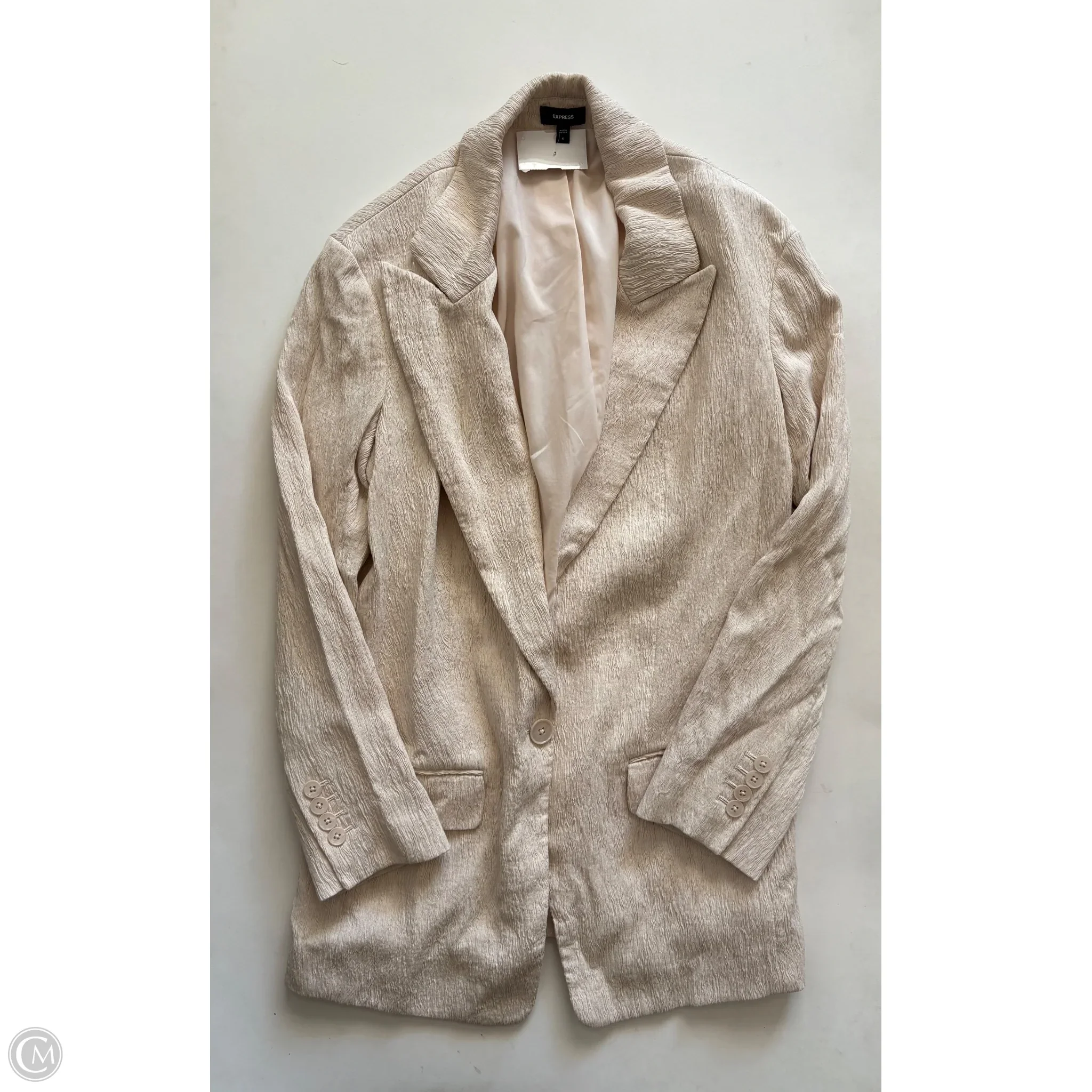 Blazer By Express In Cream, Size: S - Image 1