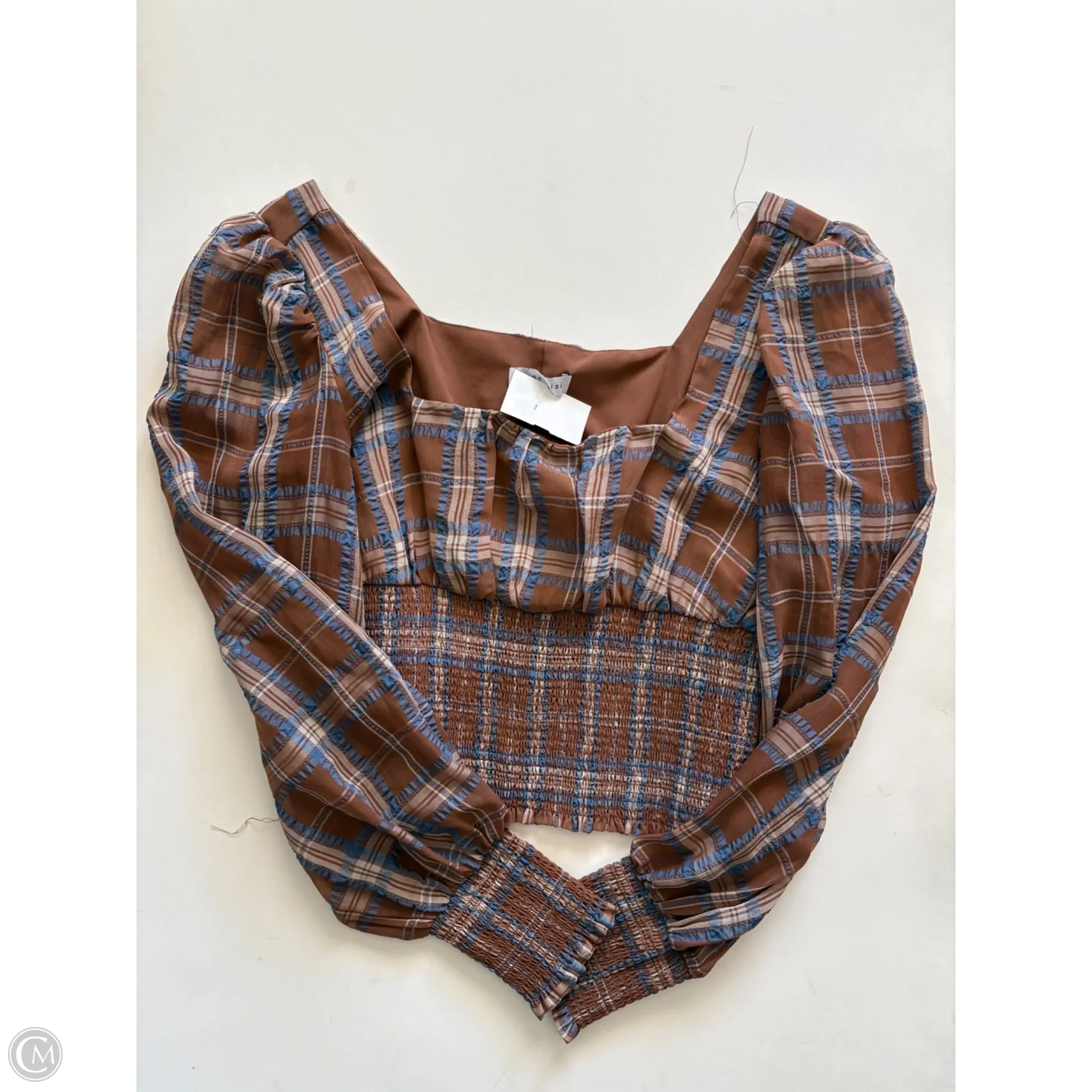 Top Long Sleeve By Gianni Bini In Plaid Pattern, Size: S - Image 1