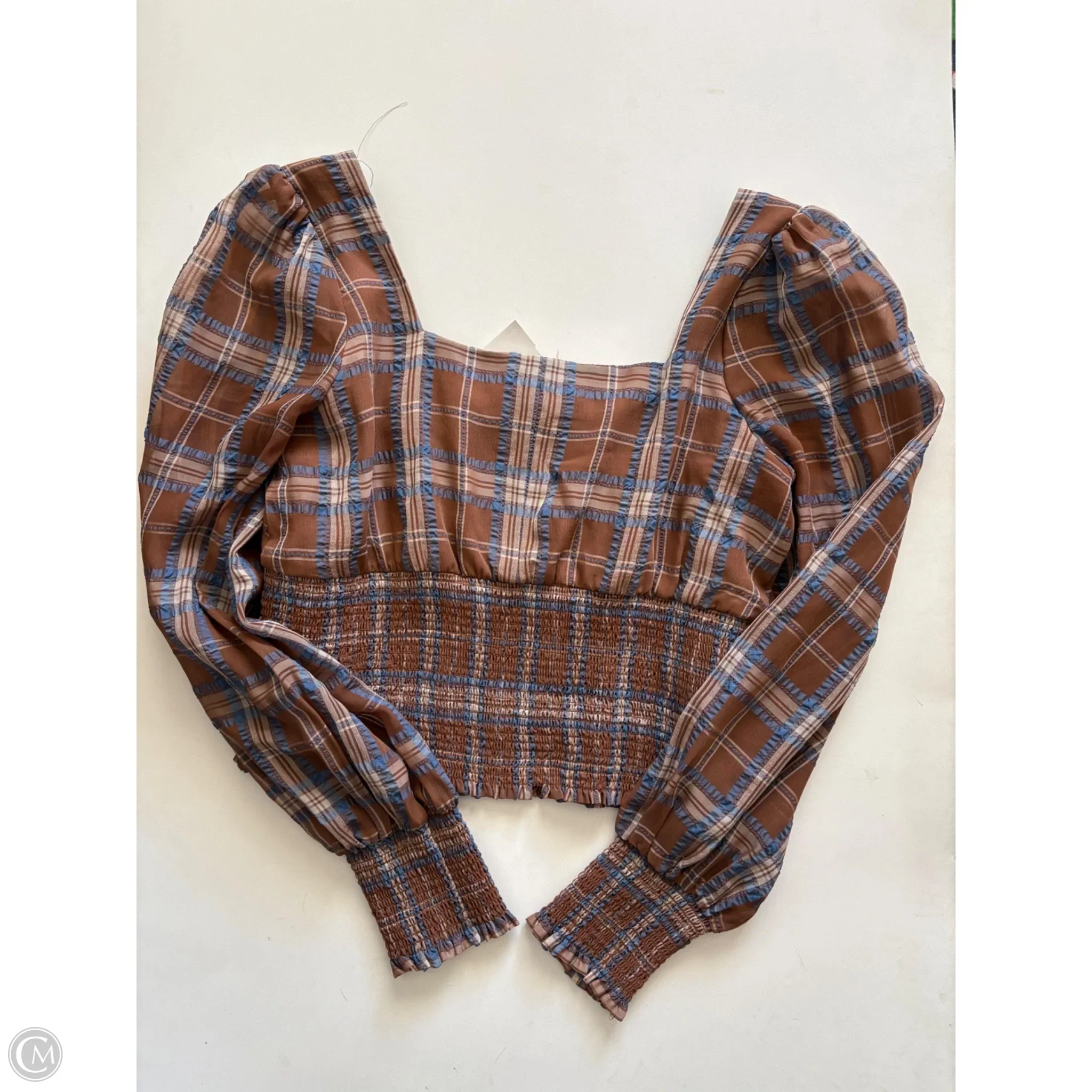 Top Long Sleeve By Gianni Bini In Plaid Pattern, Size: S - Image 2