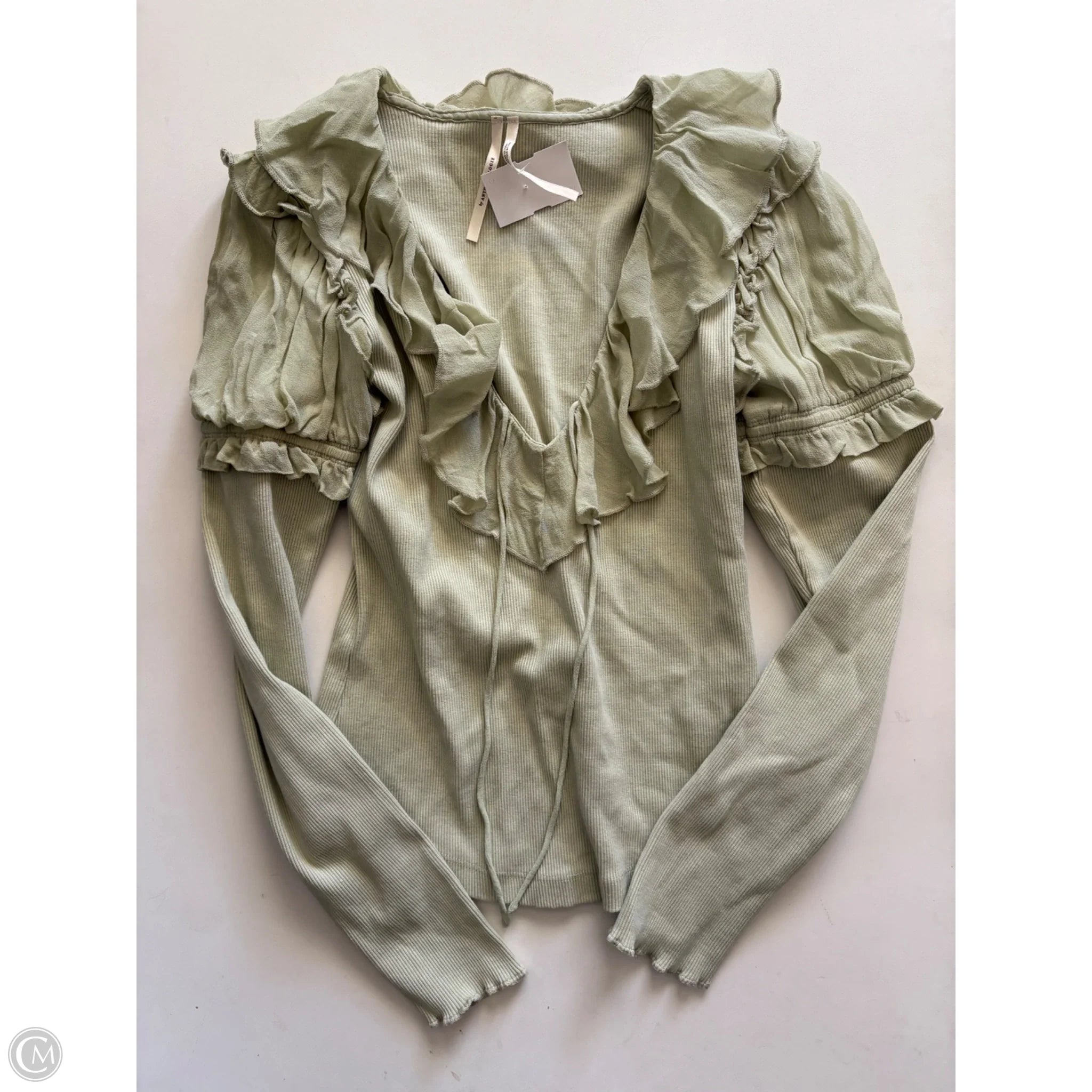 Top Long Sleeve By Anthropologie In Green, Size: S - Image 1