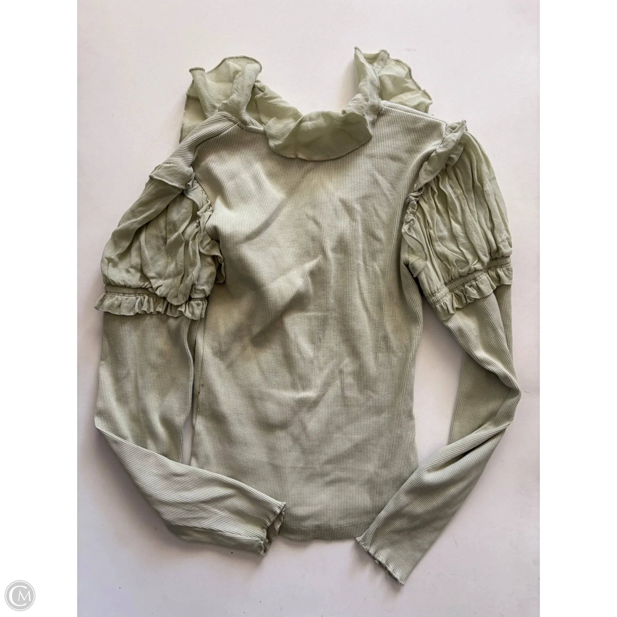 Top Long Sleeve By Anthropologie In Green, Size: S - Image 2