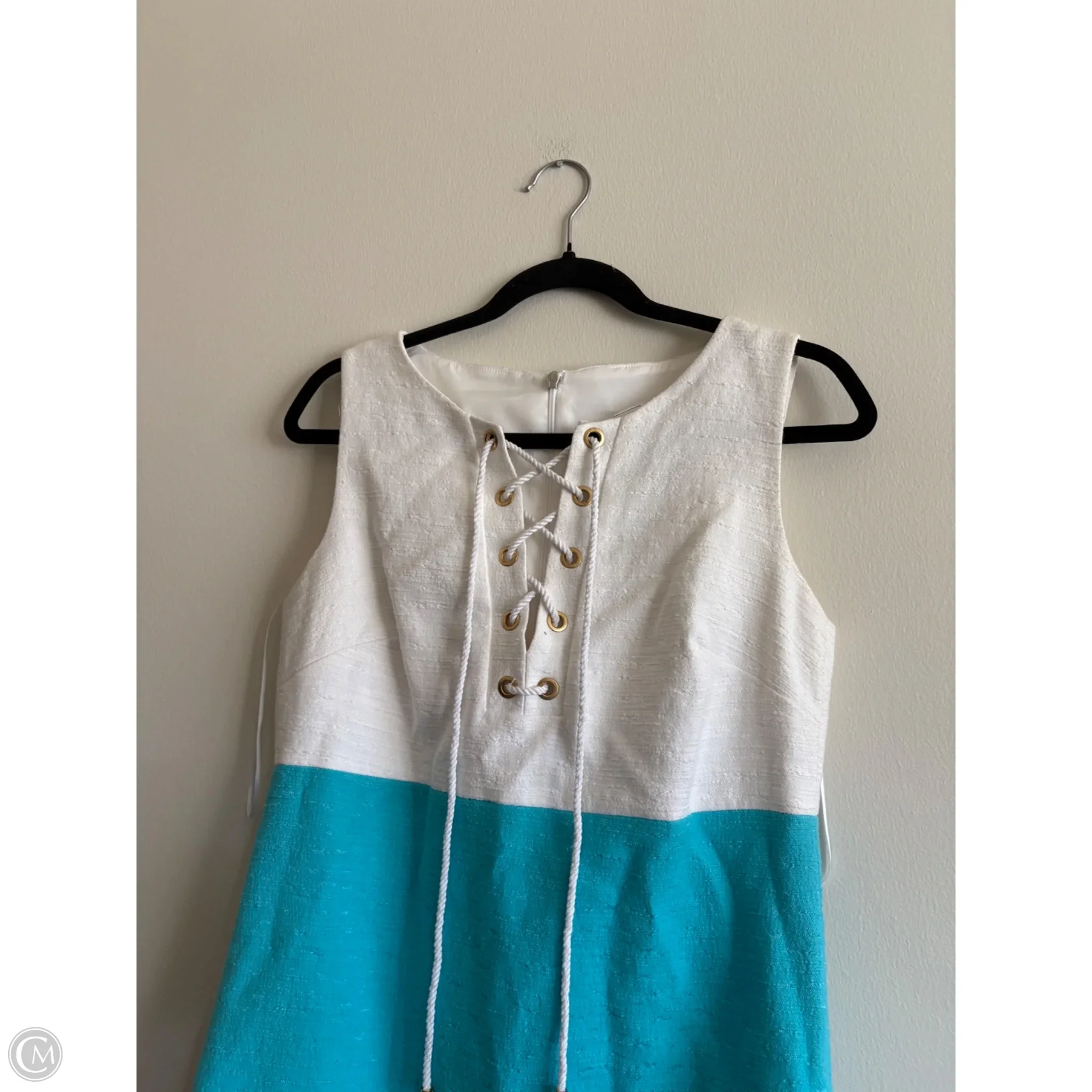 Dress Casual Midi By Trina Turk In Blue & White, Size: S - Image 3