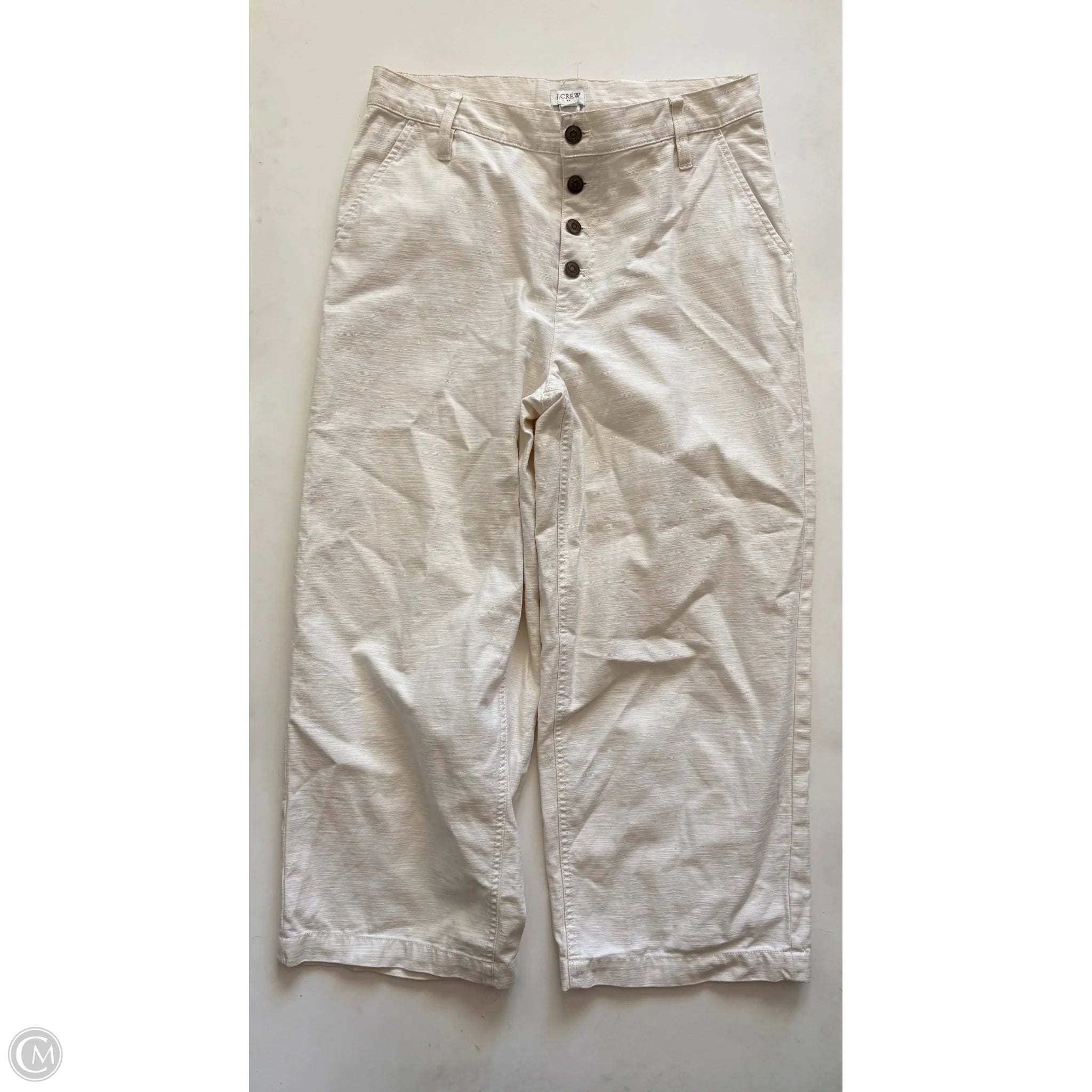 Jeans Wide Leg By J. Crew In Cream, Size: 8 - Image 1