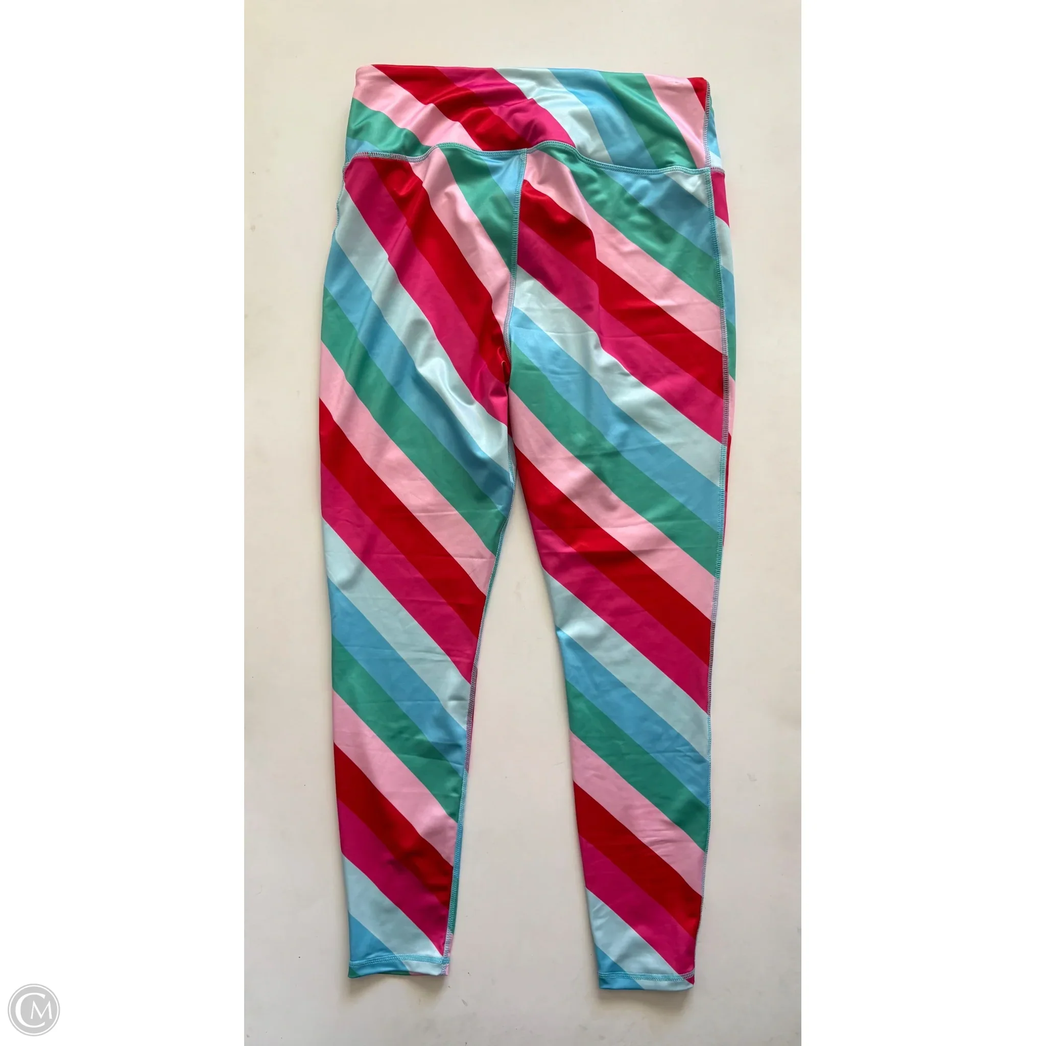 Athletic Leggings By Crown And Ivy In Striped Pattern, Size: L - Image 2