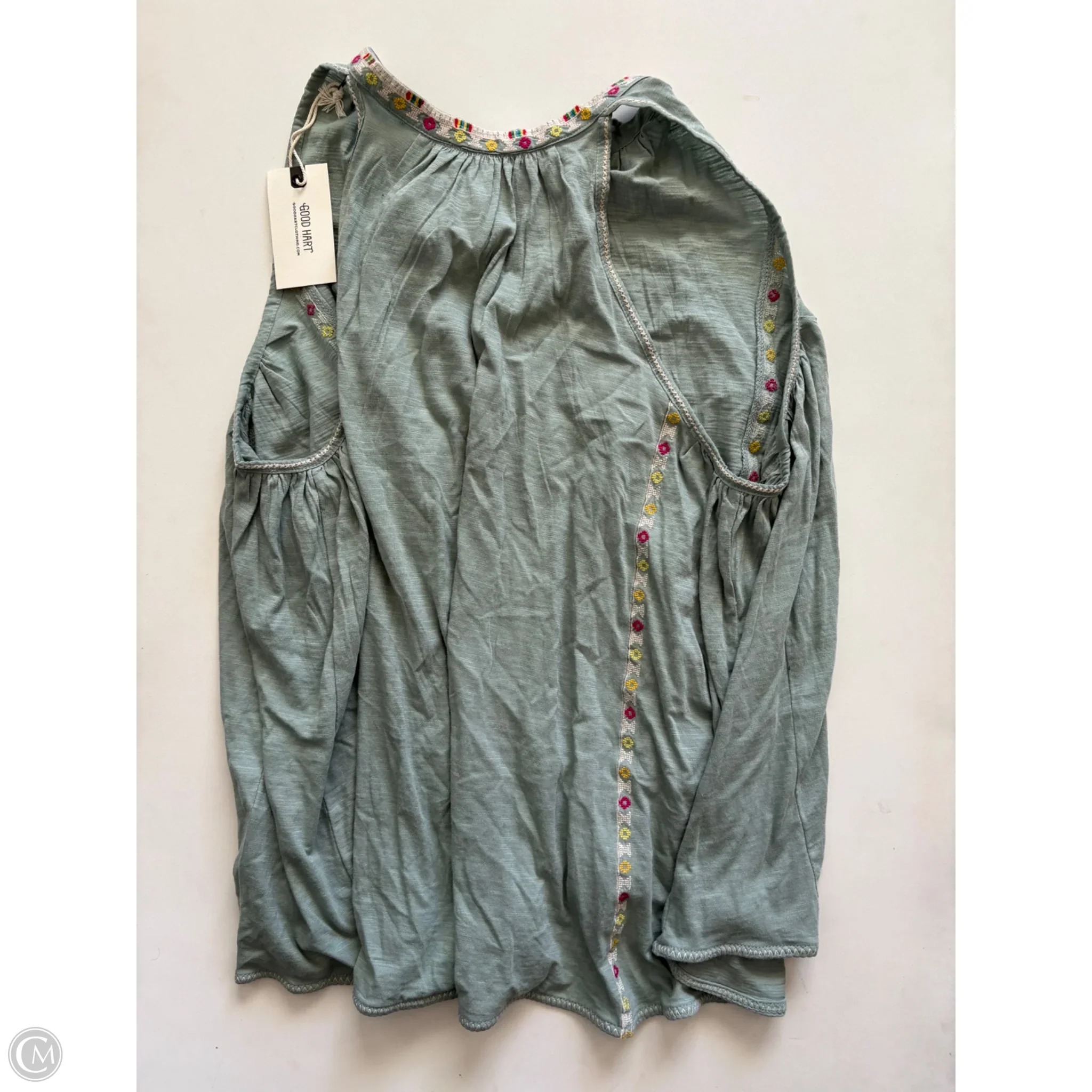 Top Sleeveless By Good Hart In Green, Size: S - Image 2