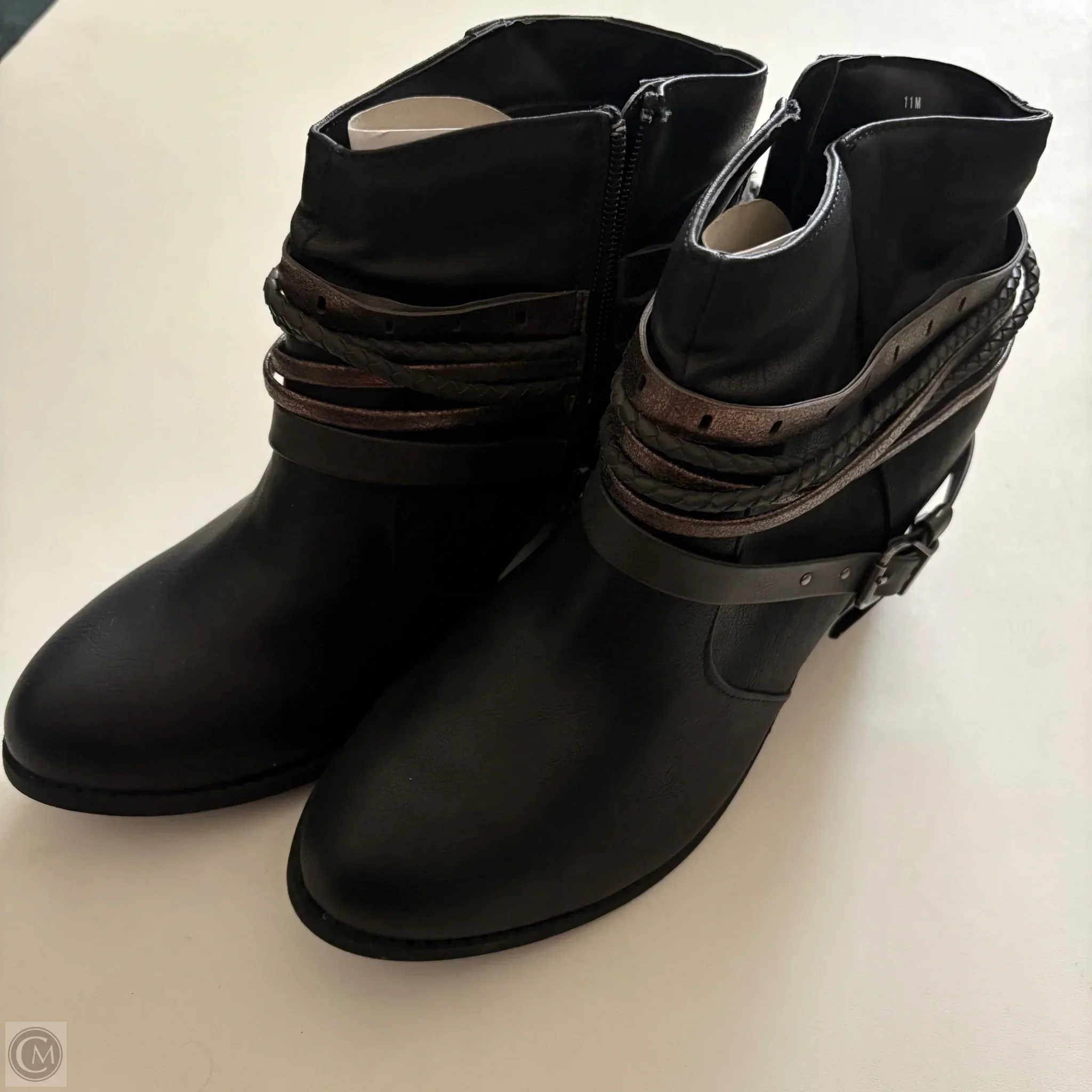 Boots Ankle Heels By Jelly Pop In Black, Size: 11