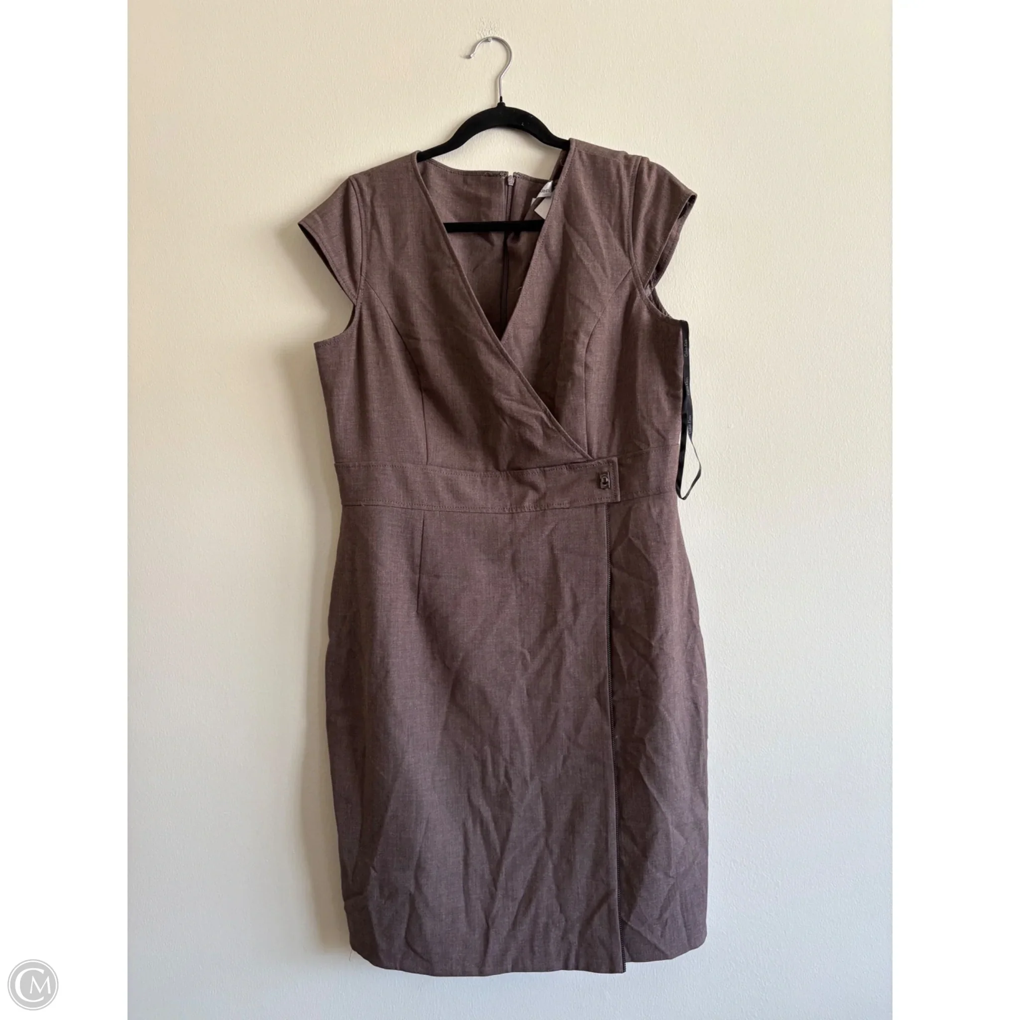 Dress Work By Calvin Klein In Brown, Size: L - Image 1