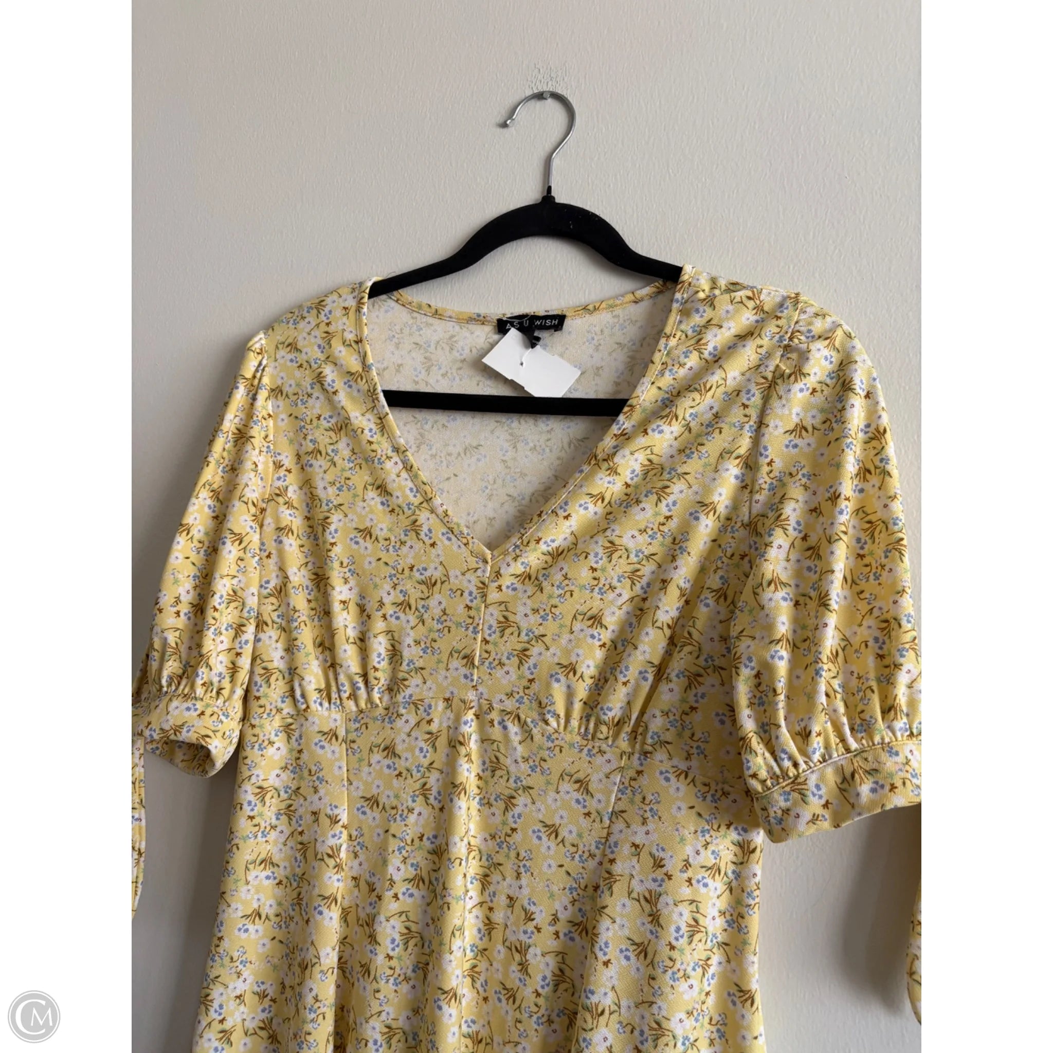 Dress Casual Midi By As U Wish In Yellow, Size: Xl - Image 3