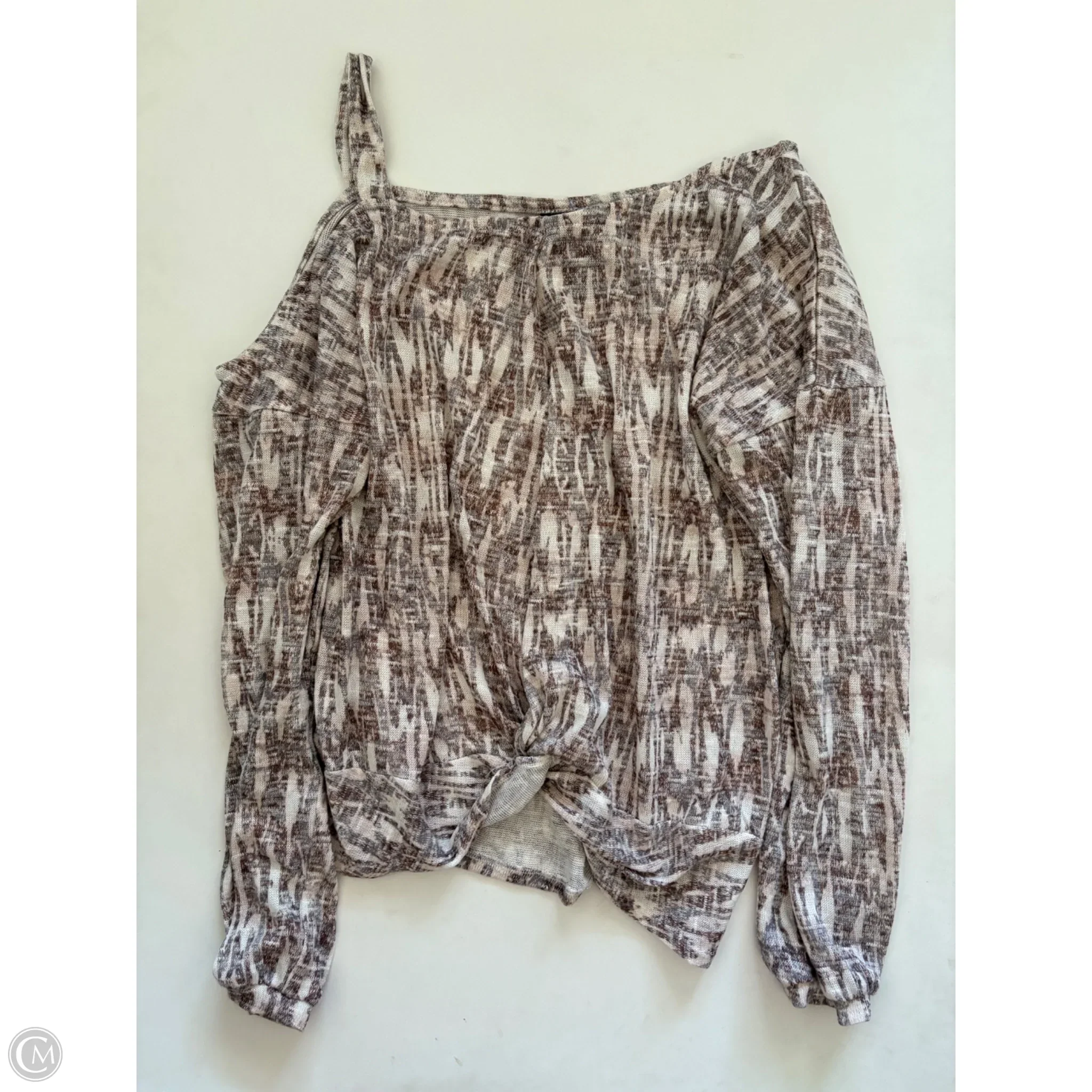 Top Long Sleeve By Daytrip In Brown, Size: L - Image 1