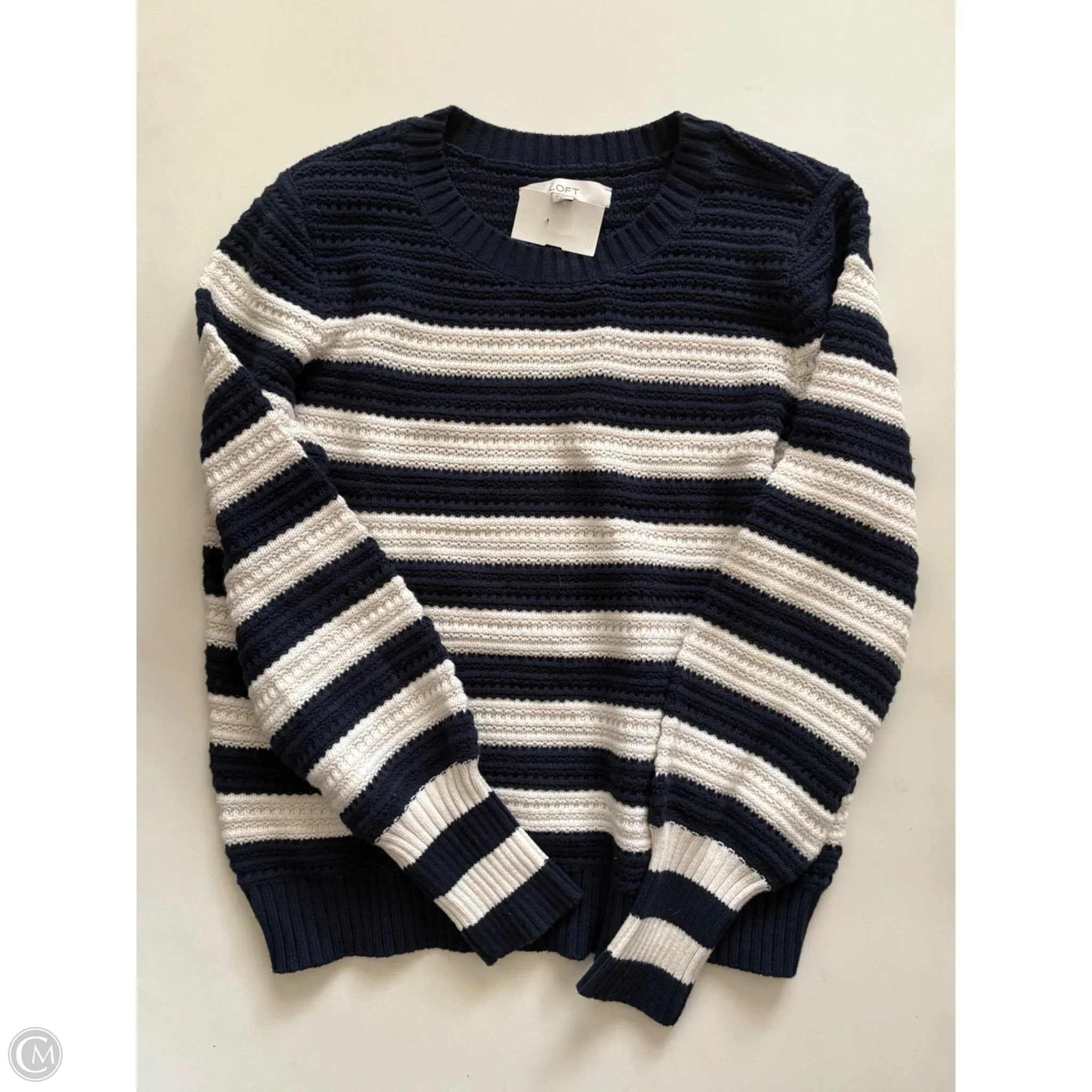 Sweater By Loft In Striped Pattern, Size: M - Image 1